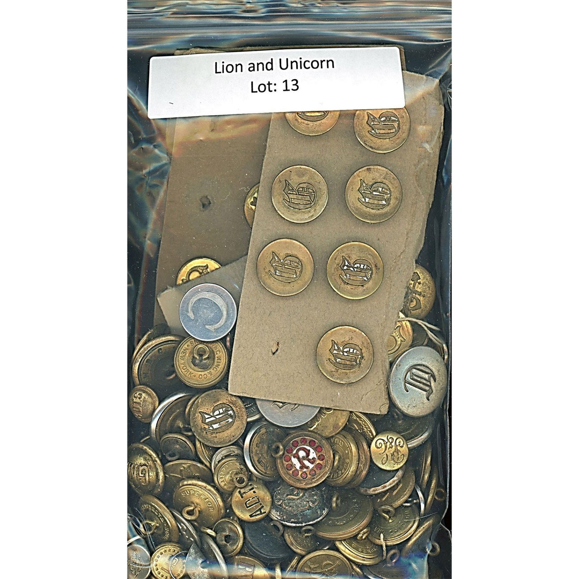 A bag lot of division one uniform buttons