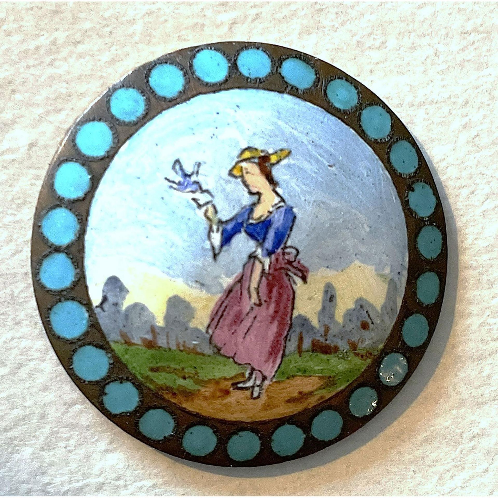 A small card of division one figural enamel buttons. - Image 3 of 4