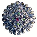 A division one jeweled and marcasite trimmed button