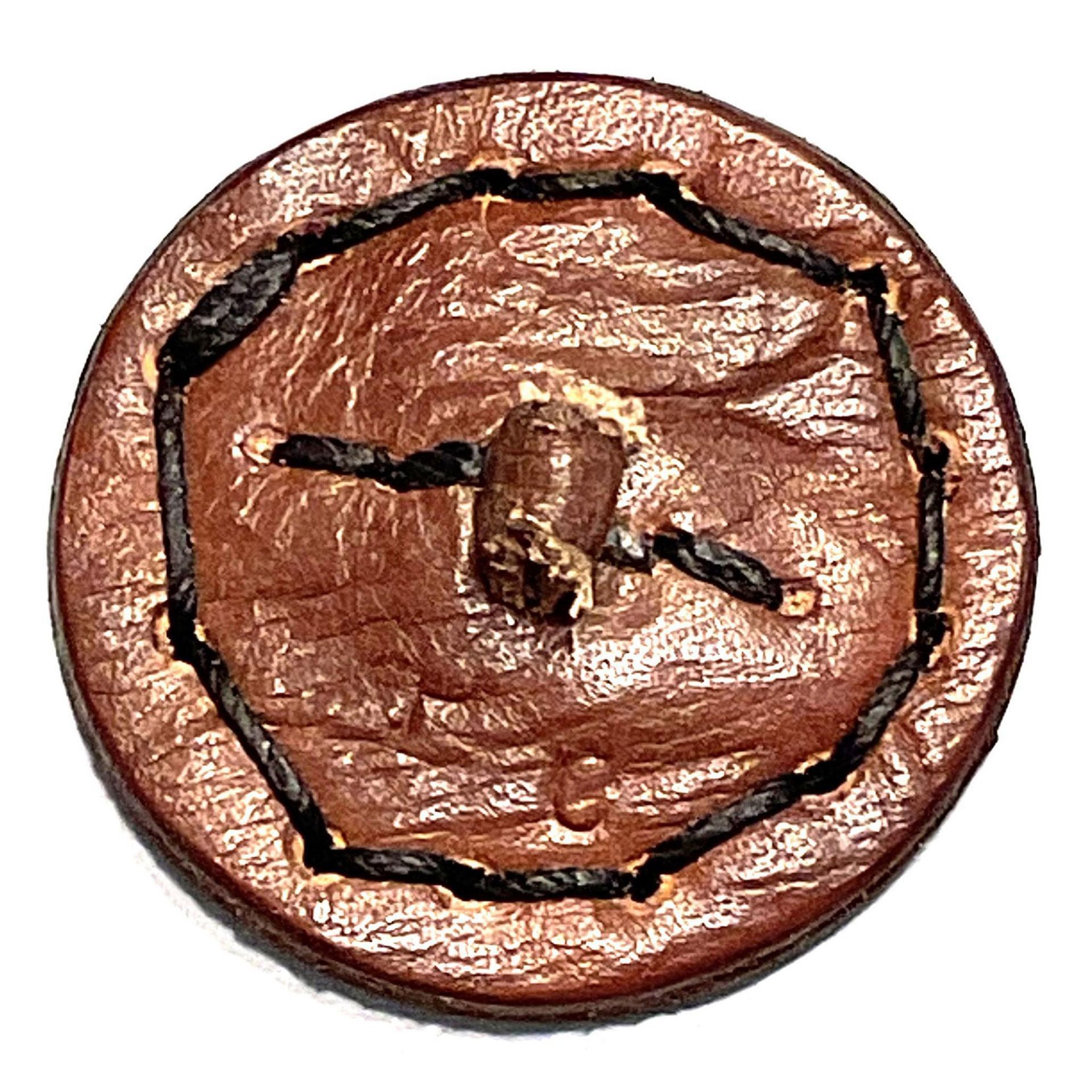 A division three embossed leather button - Bild 2 aus 2