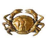 A division one brass realistic shape crustacean button