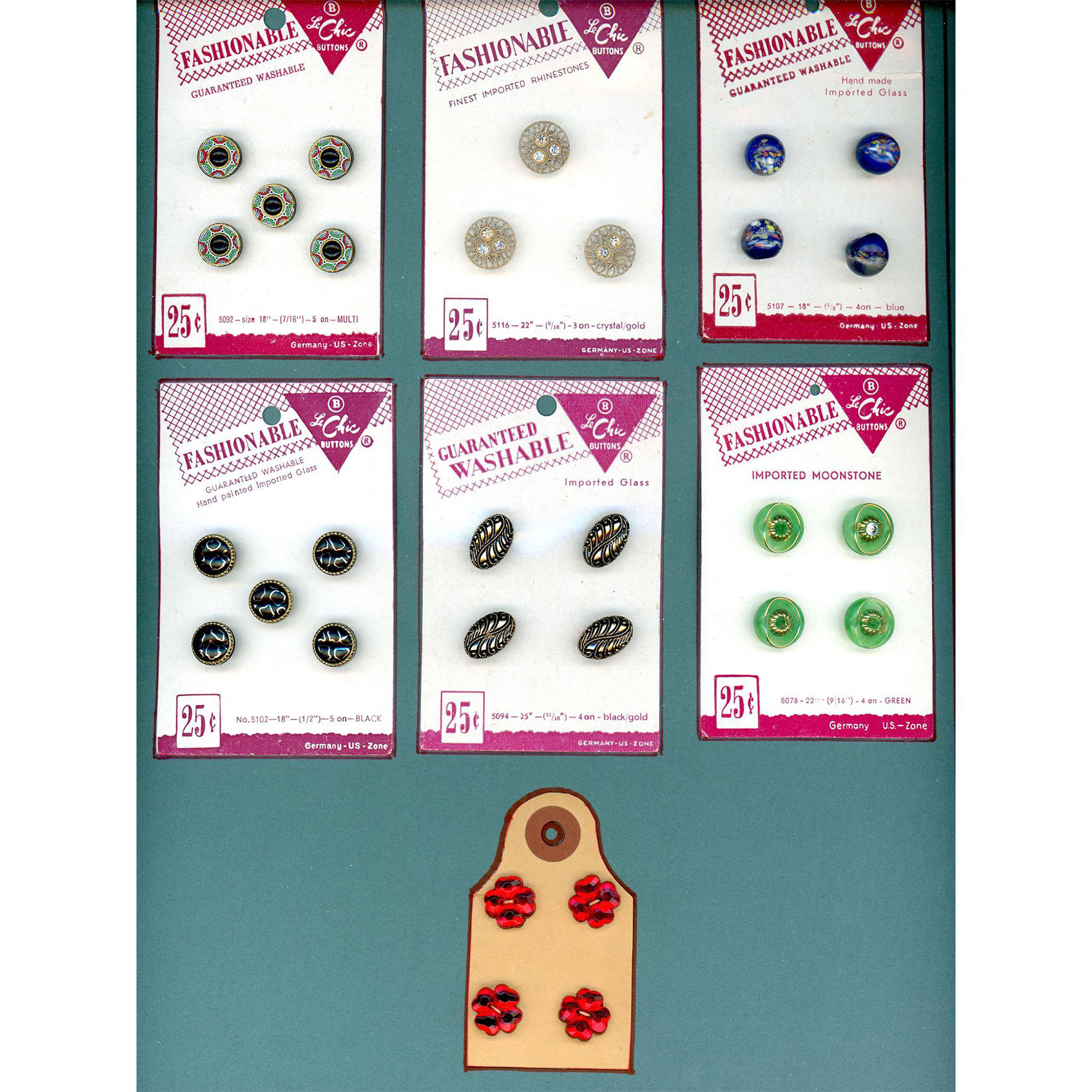 A box lot of assorted material buttons on cards - Image 7 of 11