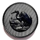 A division one pictorial black dyed horn button