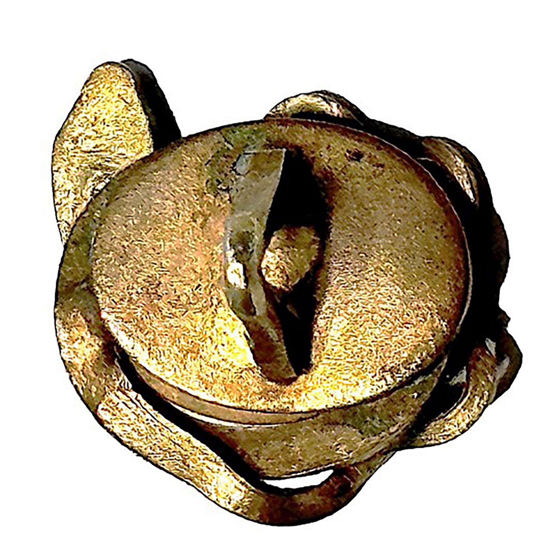 A rare foil glass in metal realistic snake button - Bild 3 aus 3