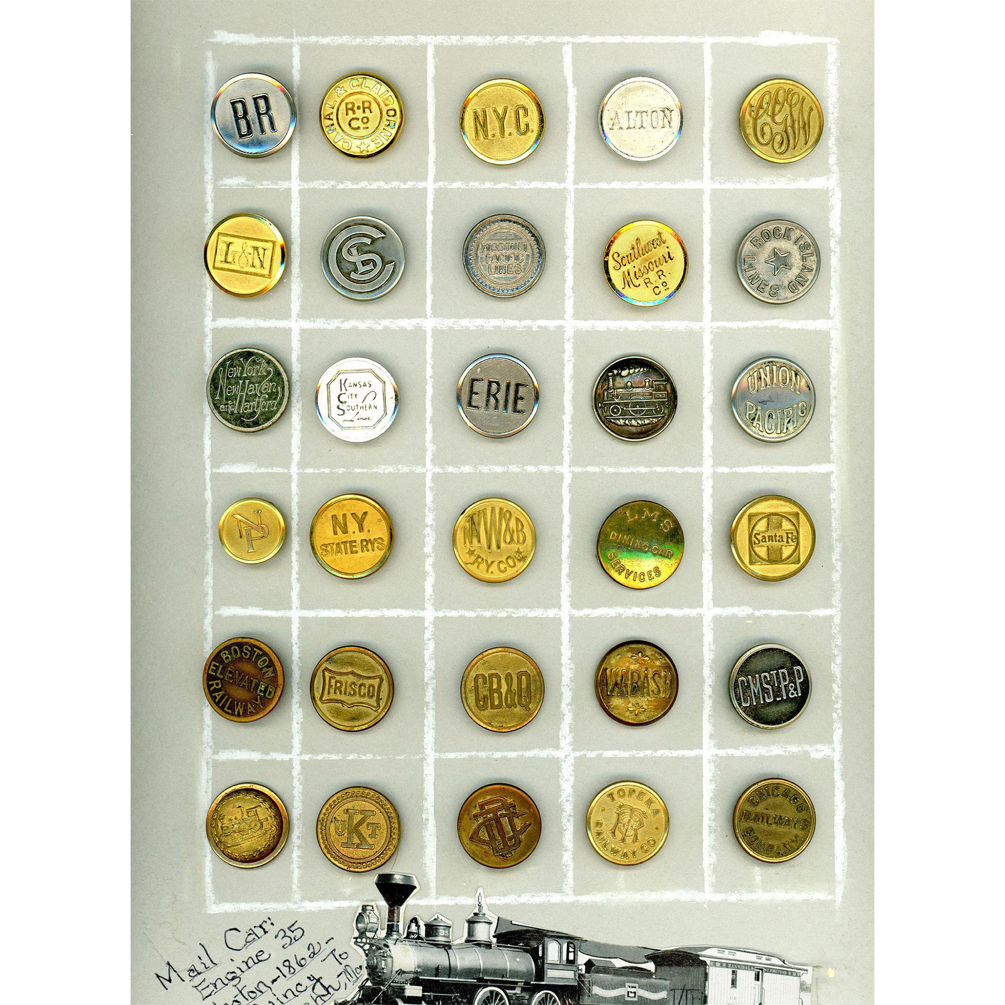 A card of division one uniform buttons