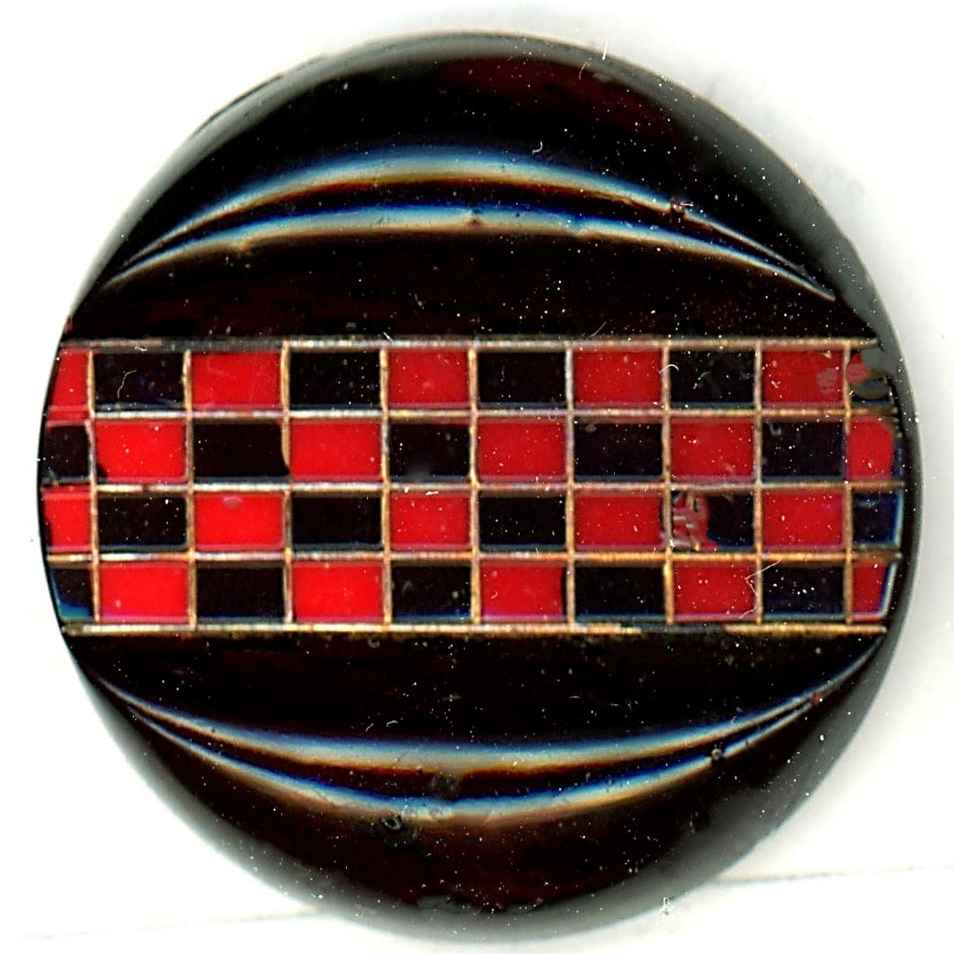 A card of division one and three red glass buttons - Bild 3 aus 5