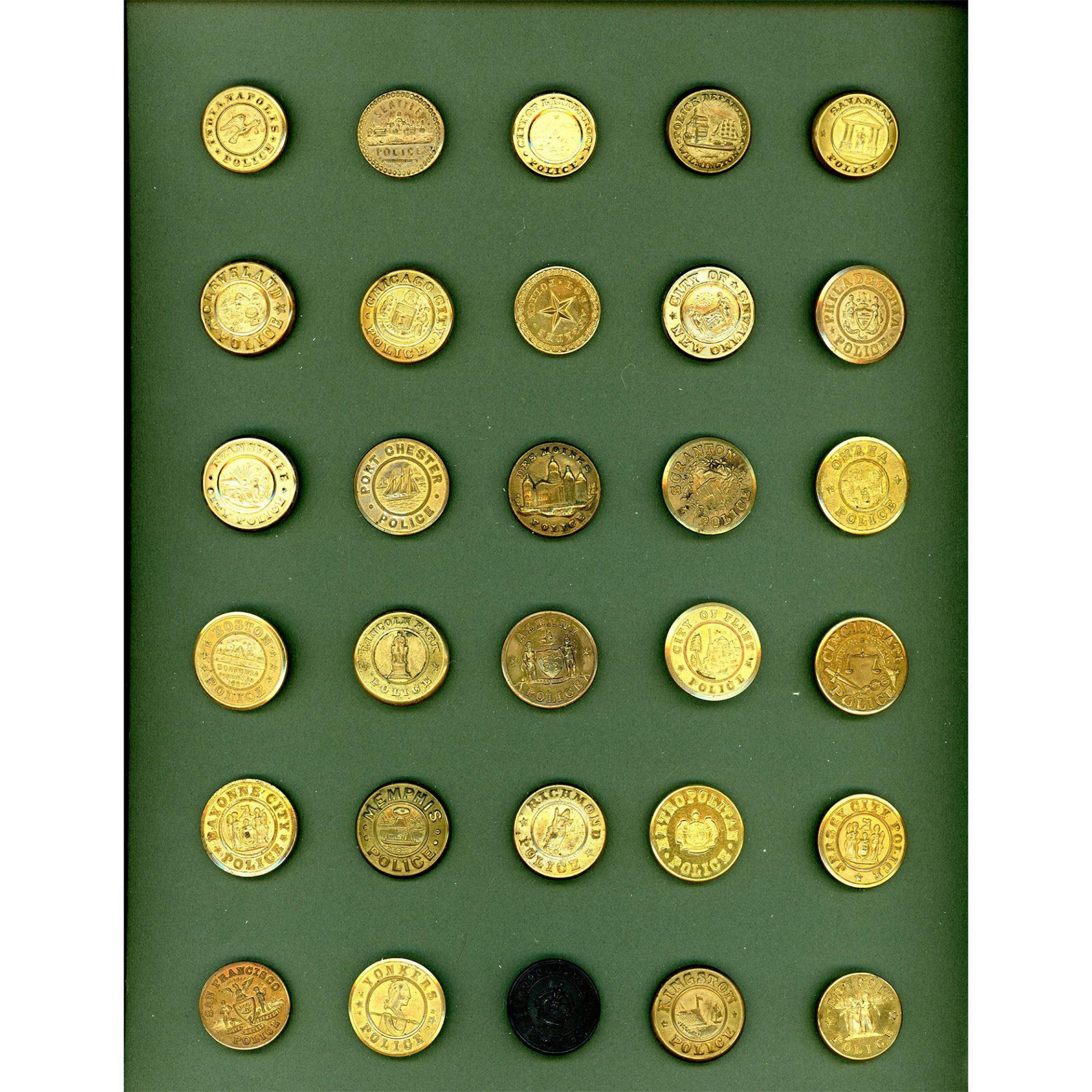 A card of division one uniform buttons