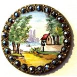A division one pictorial enamel button
