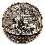 A scarce division one metal pictorial animal button