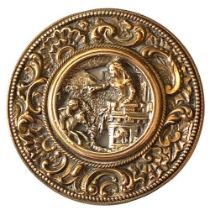 A rare division one detailed brass pictorial button