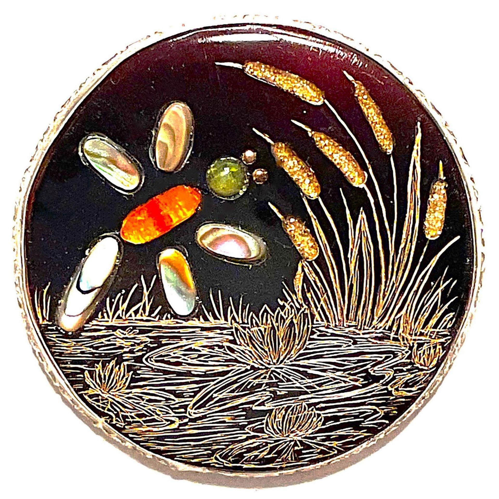 A division three studio artist Dragonfly button.