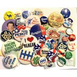 A bag lot of assorted political pin back buttons