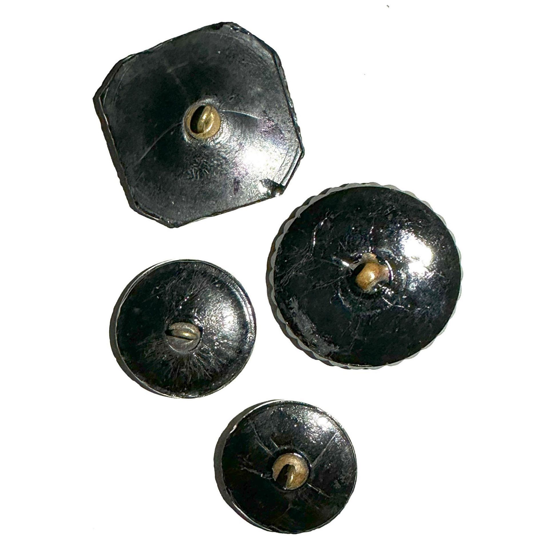 A small card of division one pictorial black glass buttons - Bild 6 aus 6