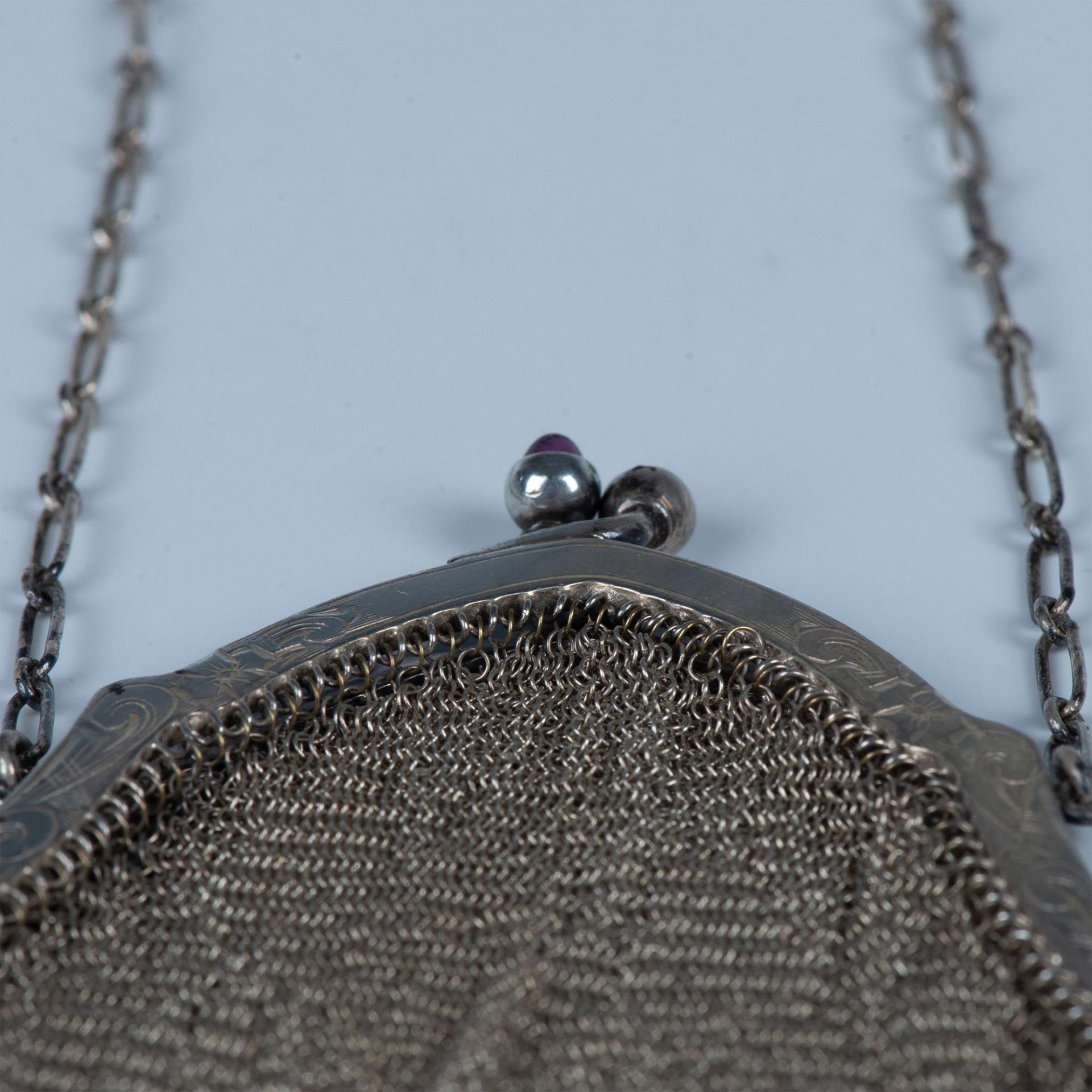 Whiting & Davis Sterling Silver Mesh Frame Bag - Image 3 of 8