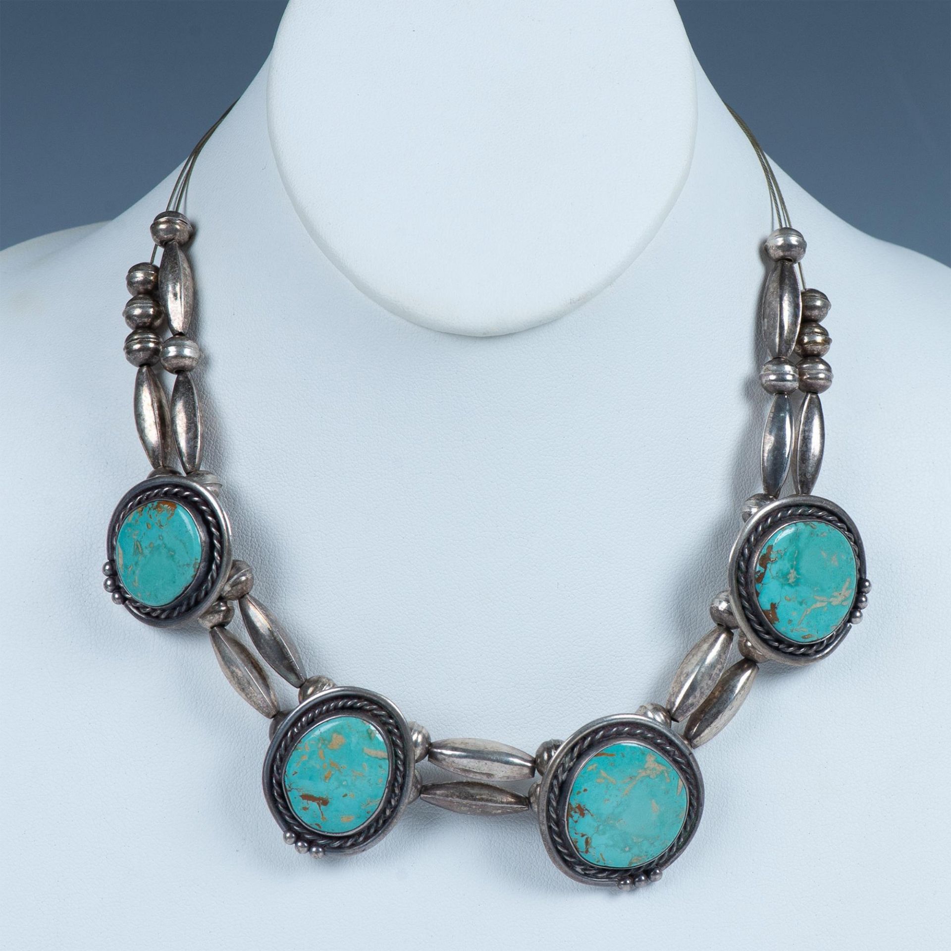 Sterling Silver and Turquoise Necklace - Bild 8 aus 9