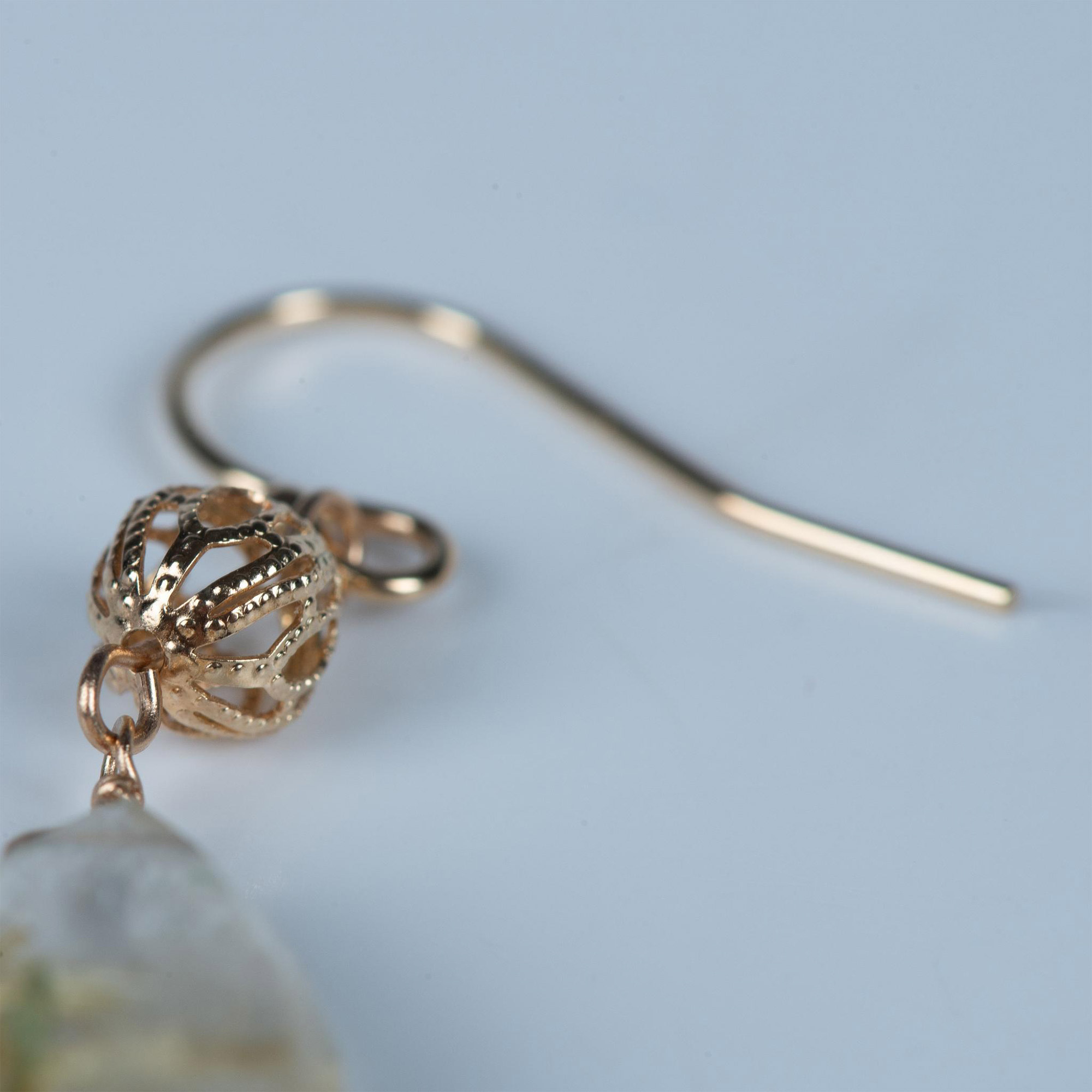 Gorgeous 14K Gold & Natural Rutilated Quartz Earrings - Image 4 of 8