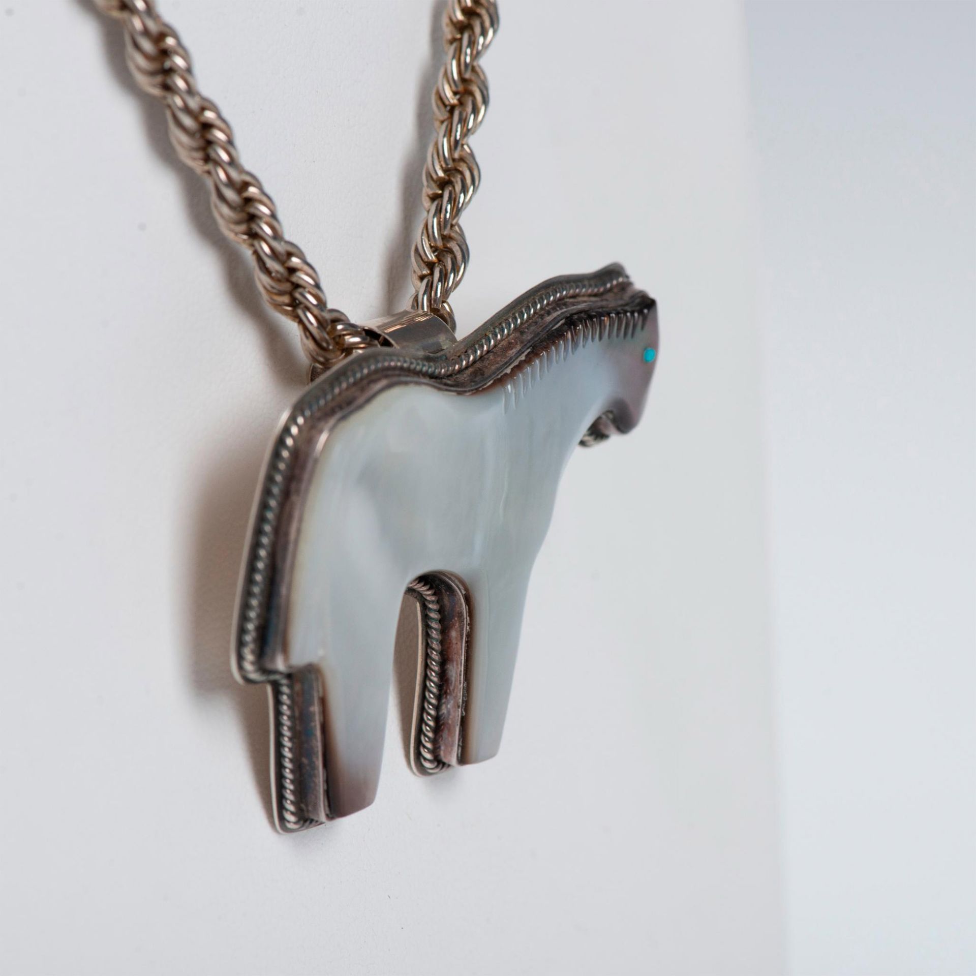 Marvin Pinto Zuni Navajo Mother Of Pearl Horse - Image 2 of 5