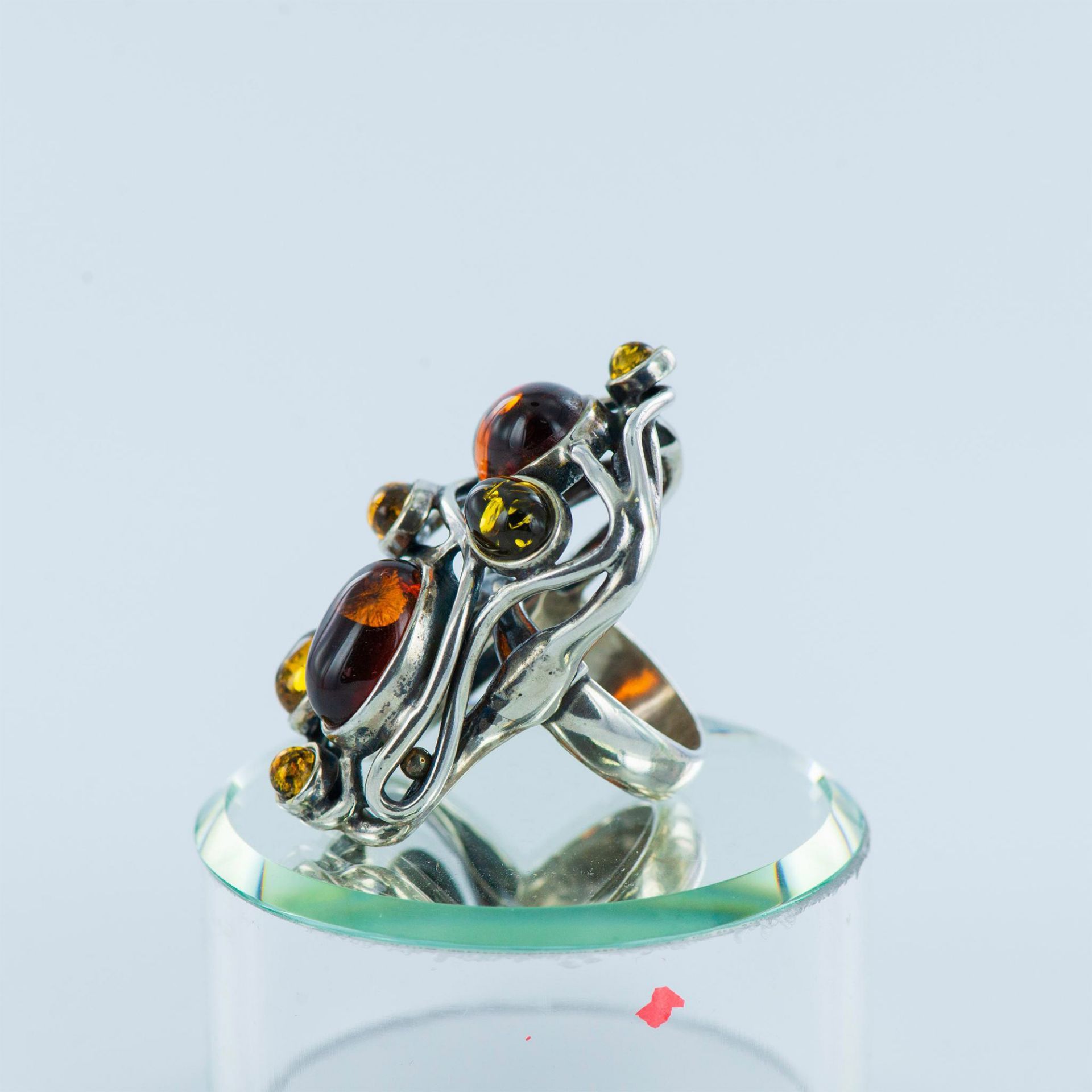 Sterling Silver and Honey Amber Ring - Bild 9 aus 10