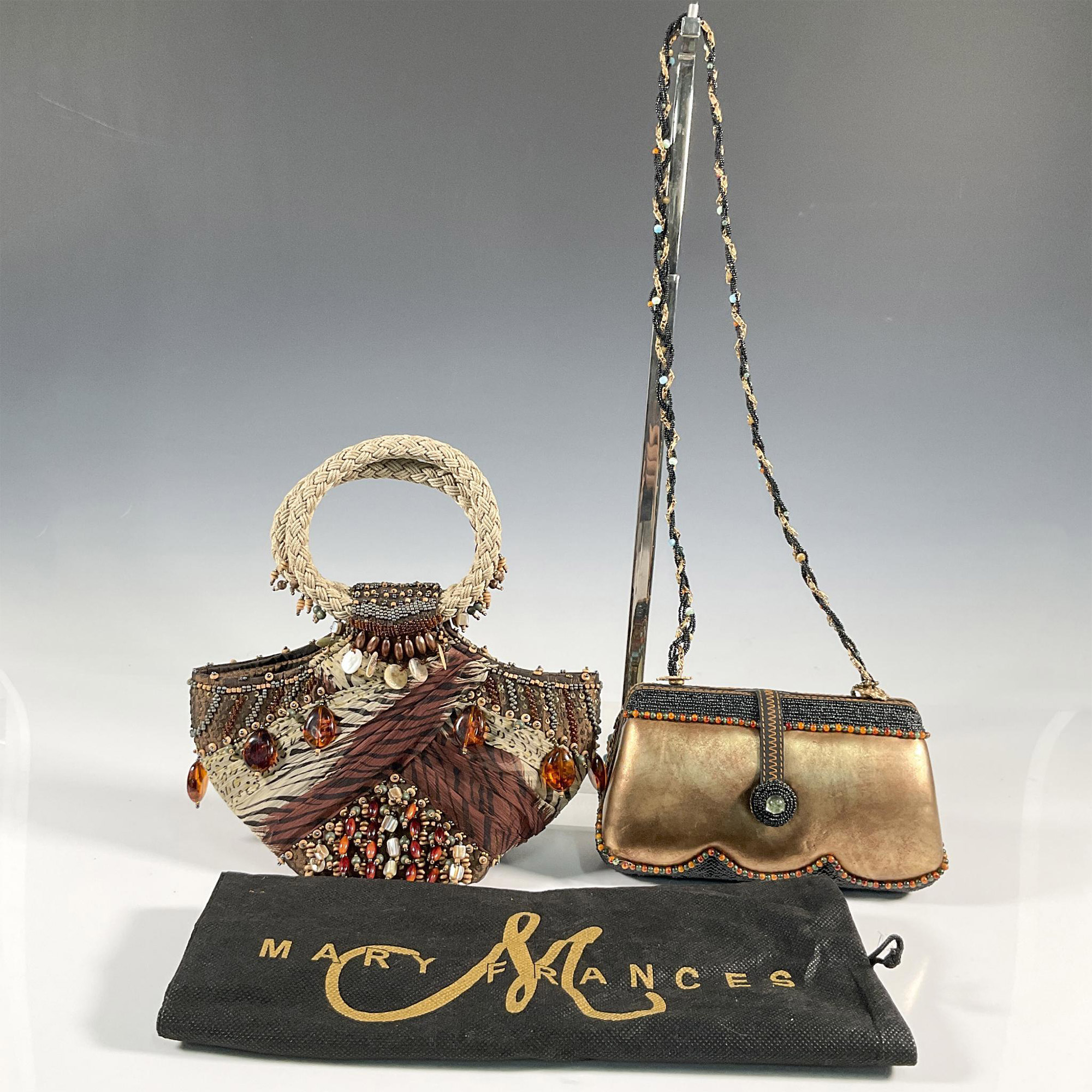 2pc Mary Frances Purses, Minaudiere & Animal Print Bags - Image 3 of 5