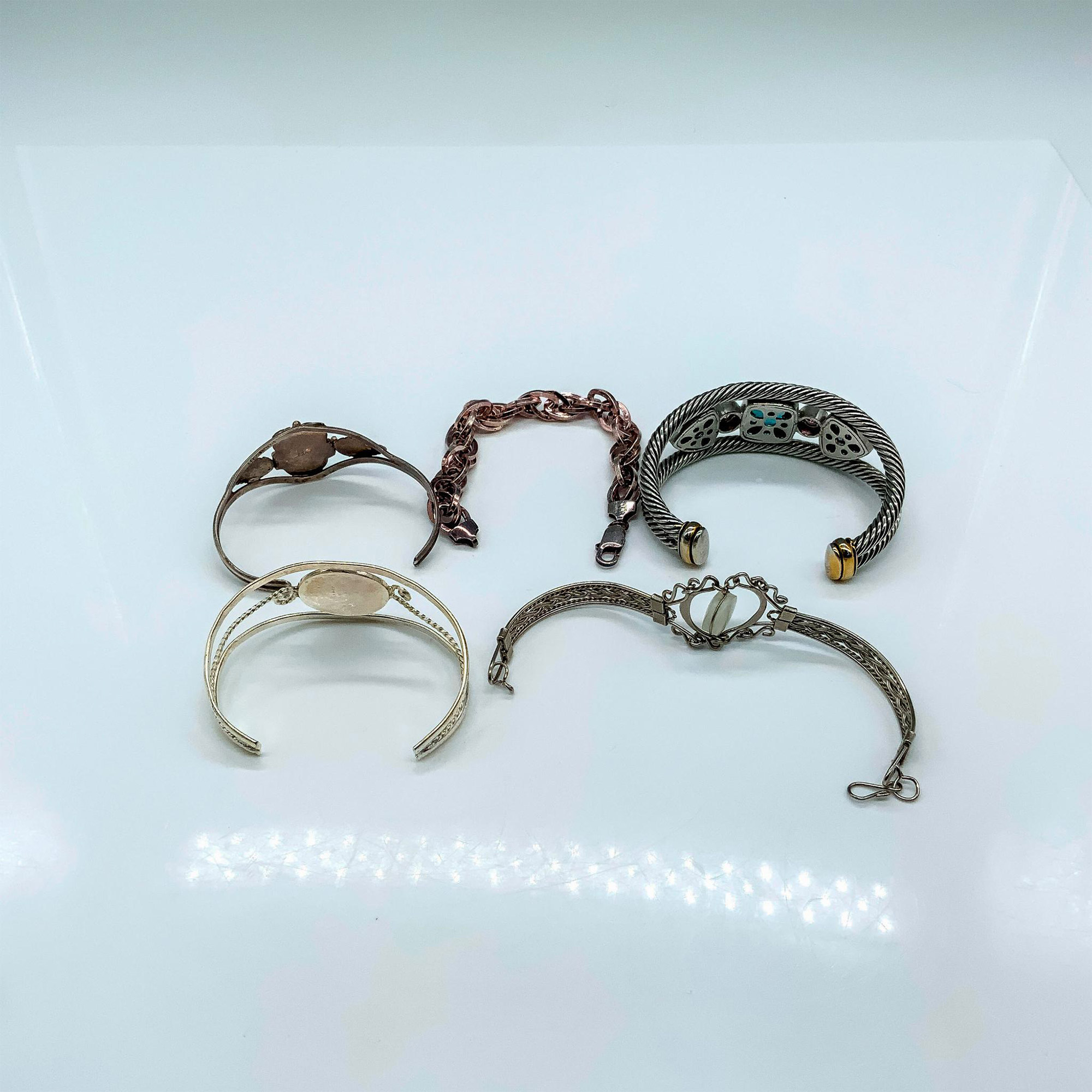 5pcs Unique Sterling Silver Bracelets - Image 2 of 2