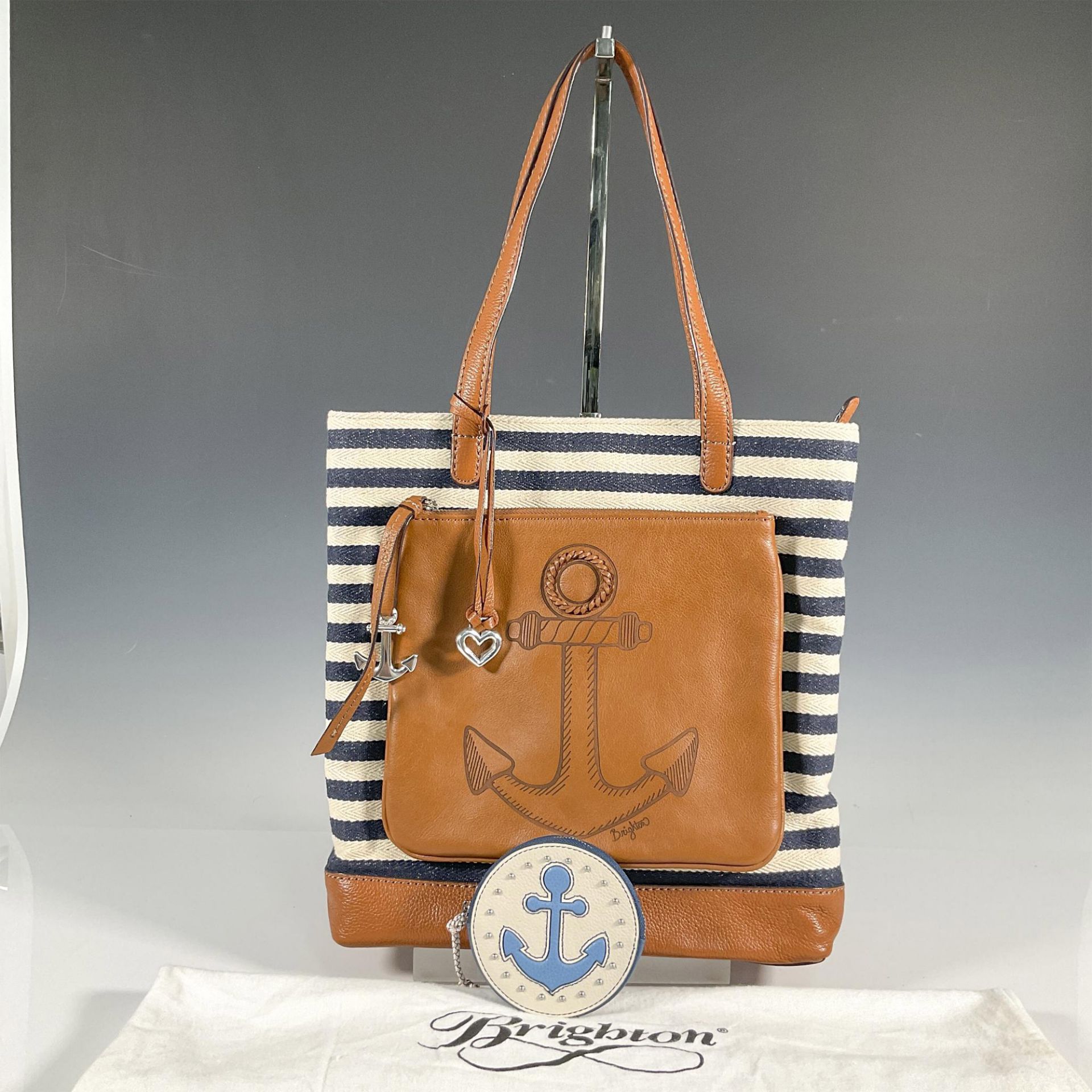 Brighton Canvas/Leather Nautical Handbag and Change Purse - Image 3 of 4