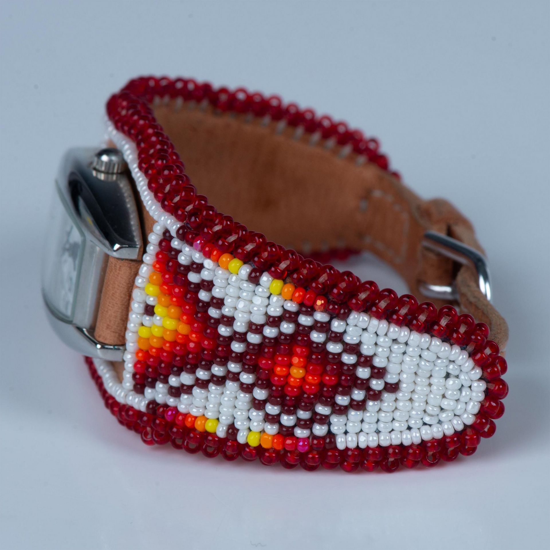 Native American Hand Beaded Band Watch - Image 2 of 6