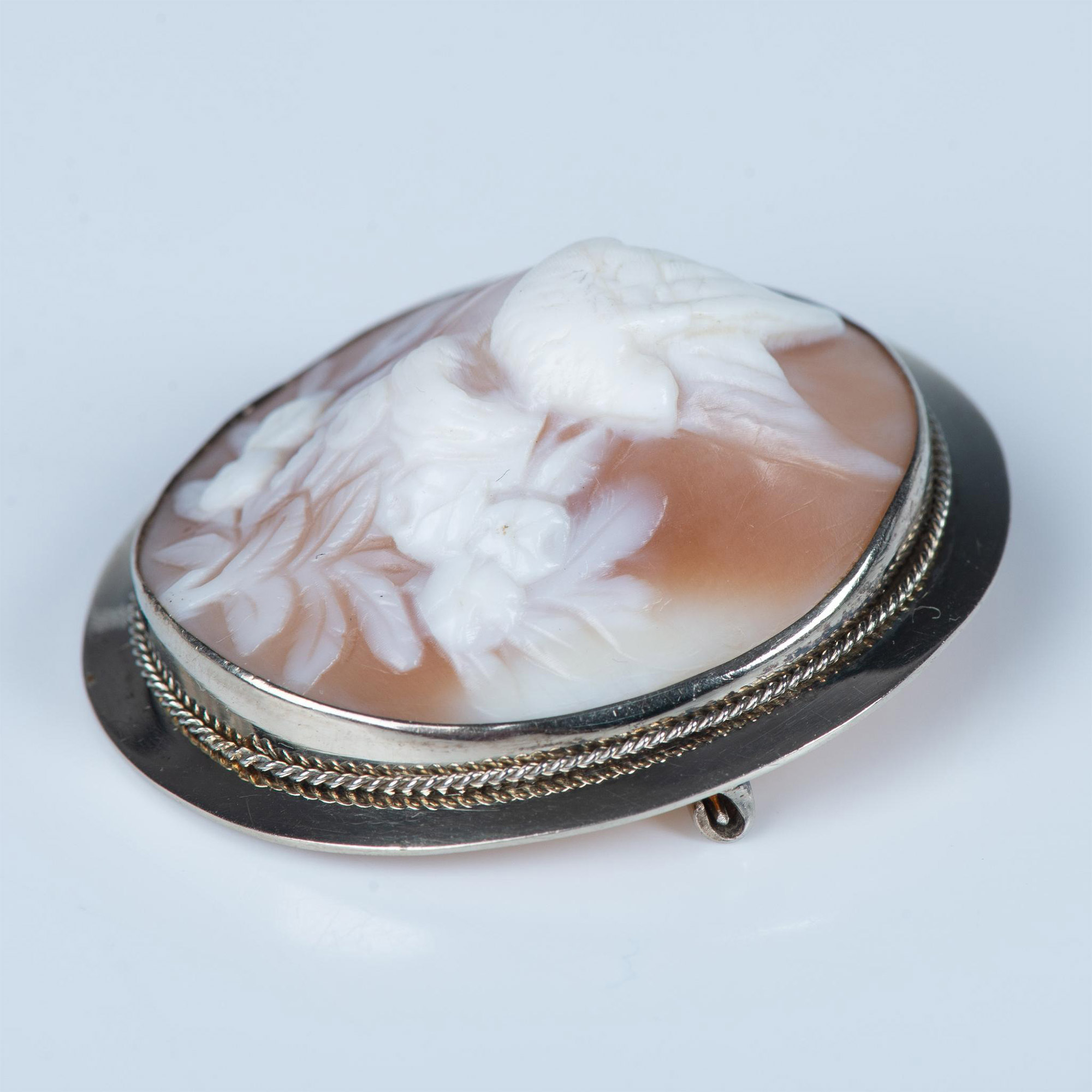 Sterling Silver Shell Cameo Brooch - Image 3 of 5