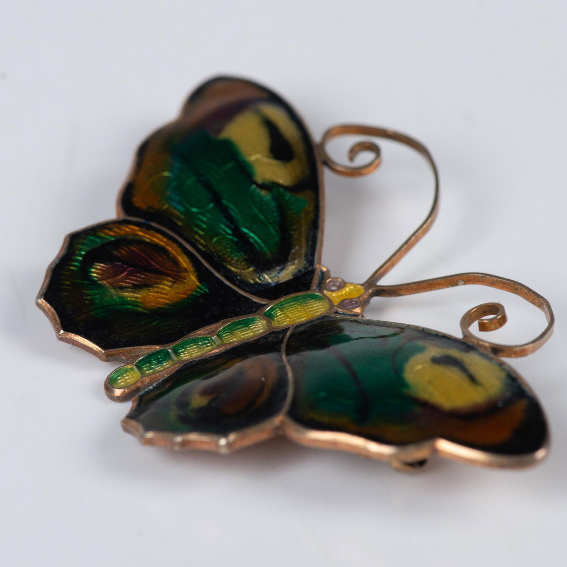 David Andersen Sterling Silver and Enamel Butterfly Brooch - Bild 4 aus 4