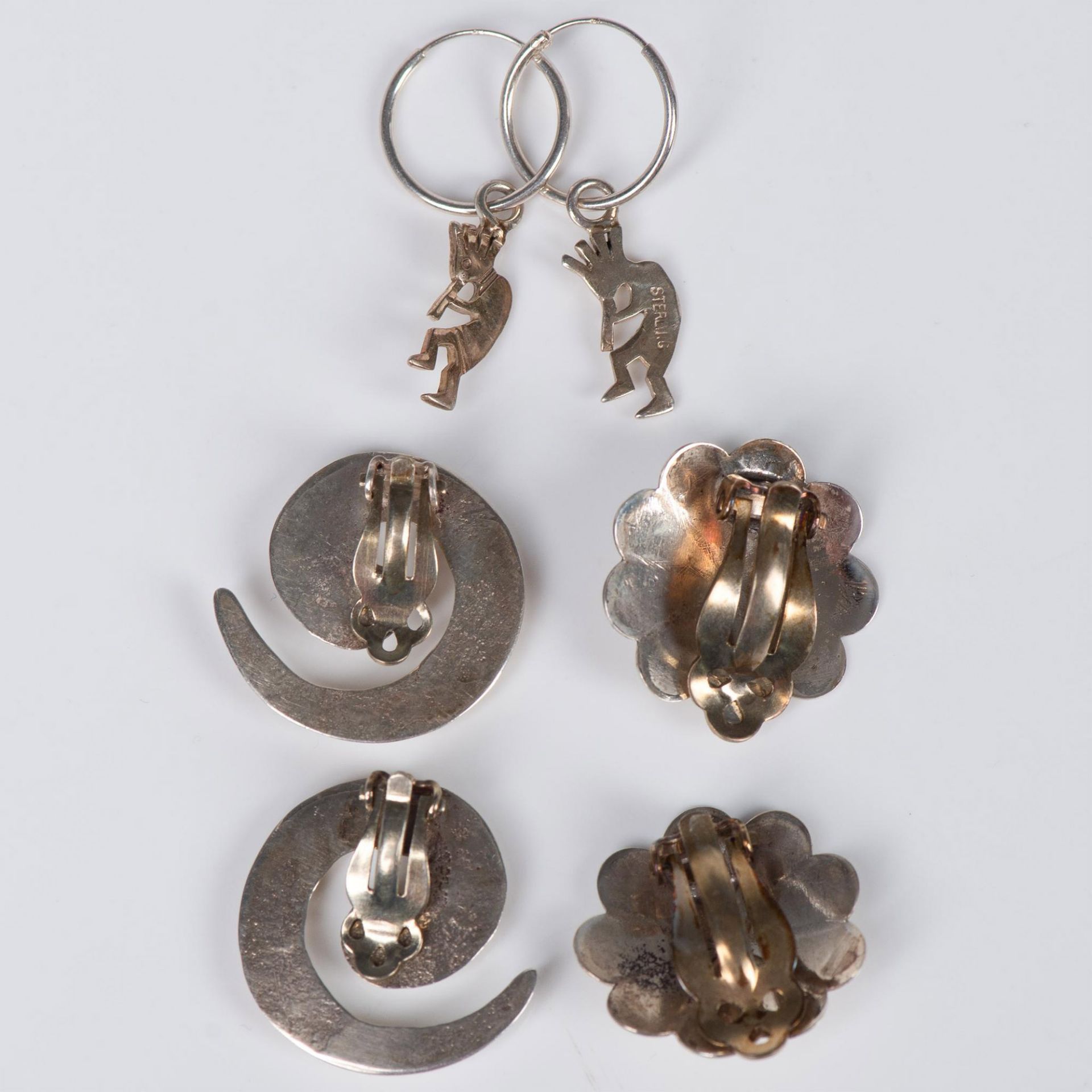 3 Pair of Sterling Silver Earrings - Bild 2 aus 2