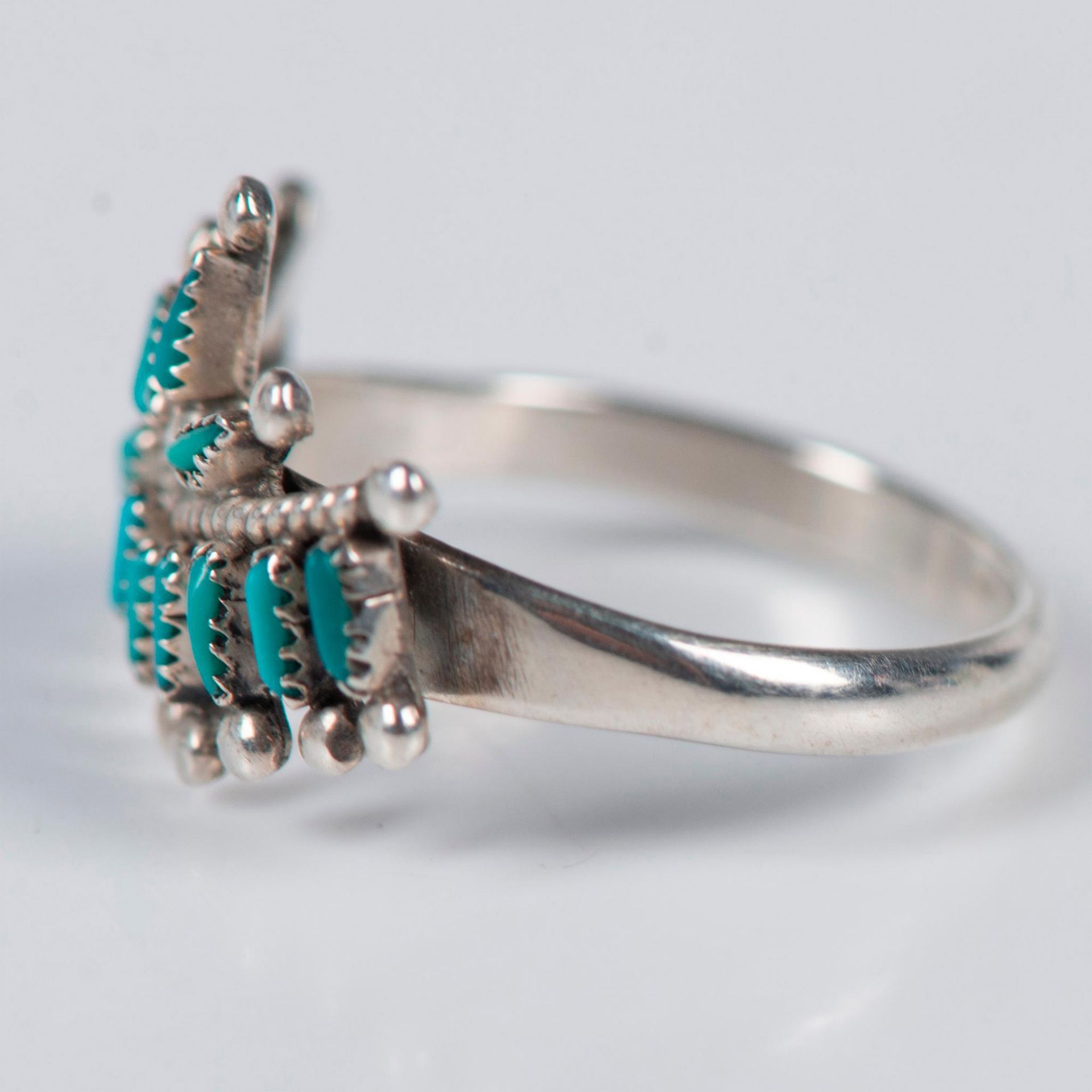 Zuni Native American Sterling Silver & Turquoise Ring - Bild 2 aus 4