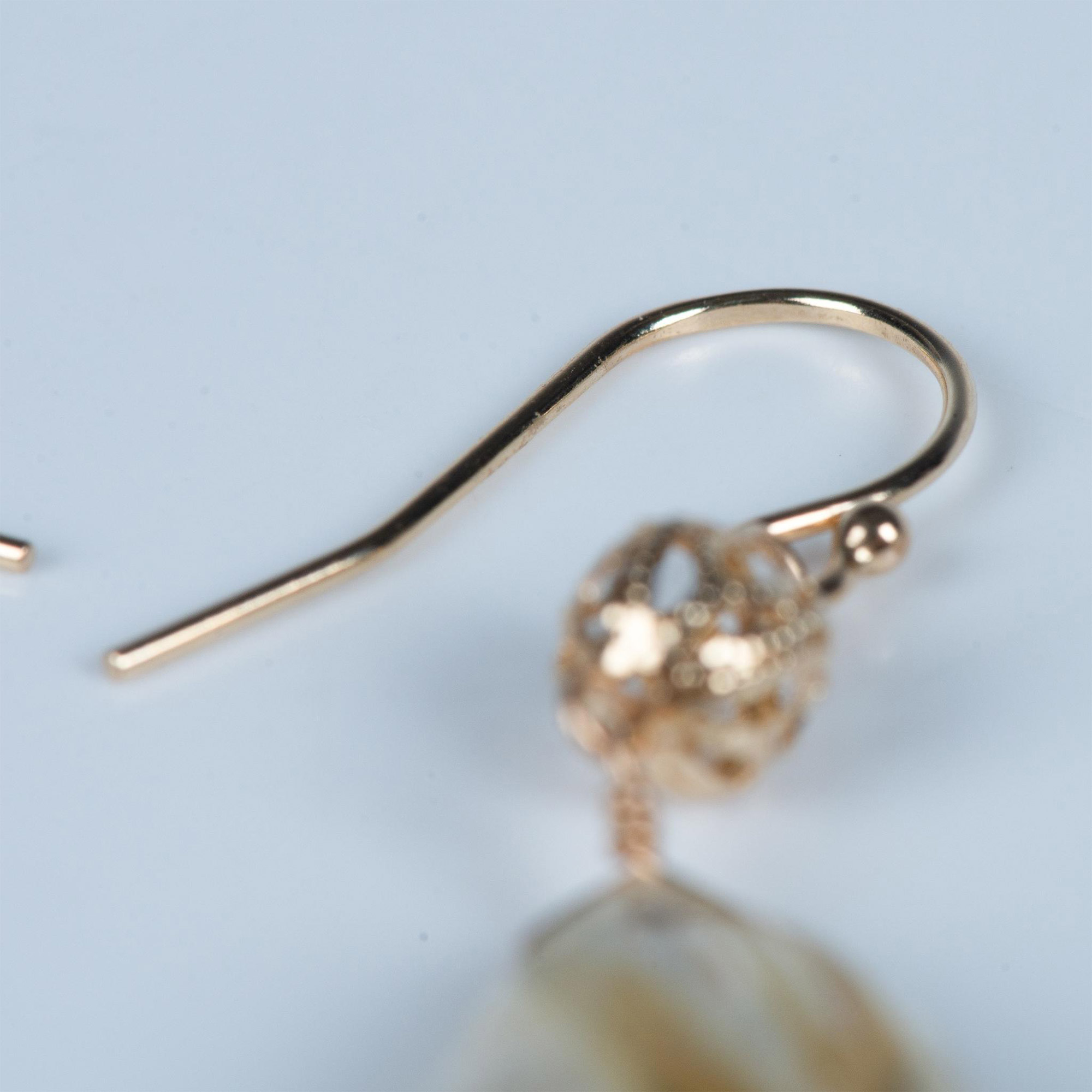 Gorgeous 14K Gold & Natural Rutilated Quartz Earrings - Image 5 of 8