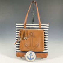 Brighton Canvas/Leather Nautical Handbag and Change Purse