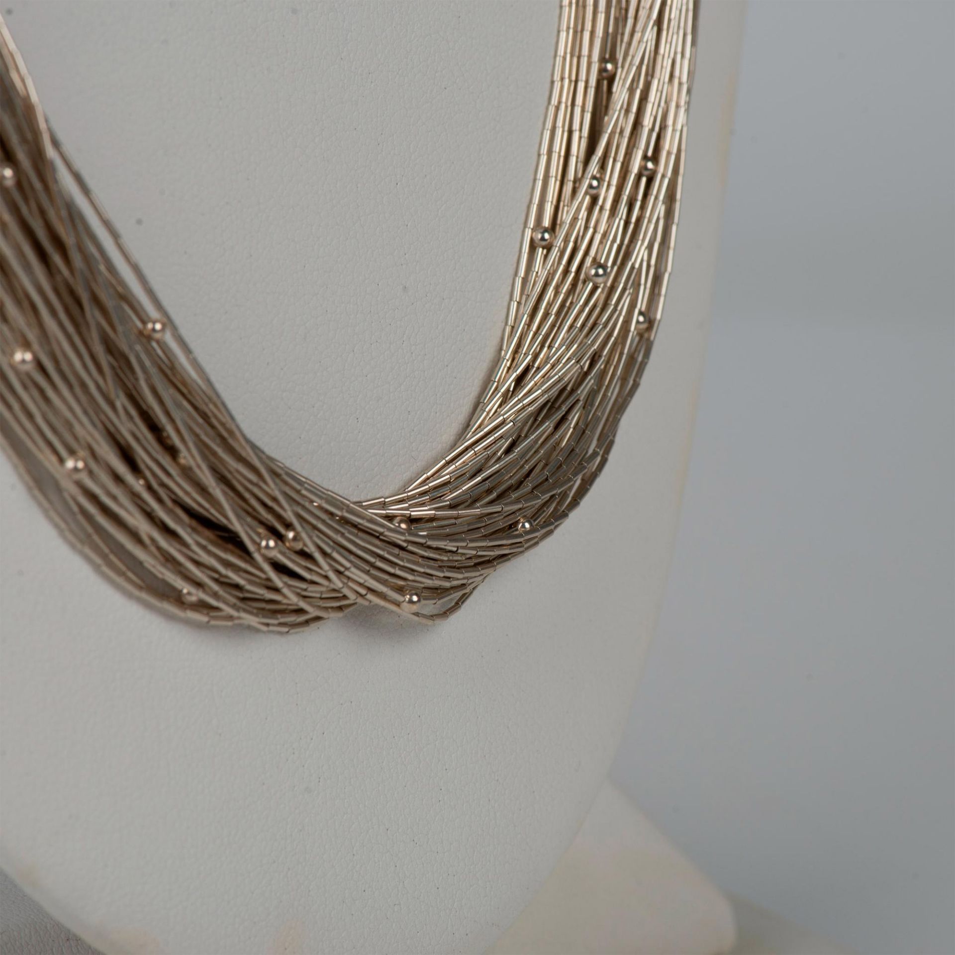 Fancy Multi-Strand Sterling Silver Bead Necklace - Image 2 of 4