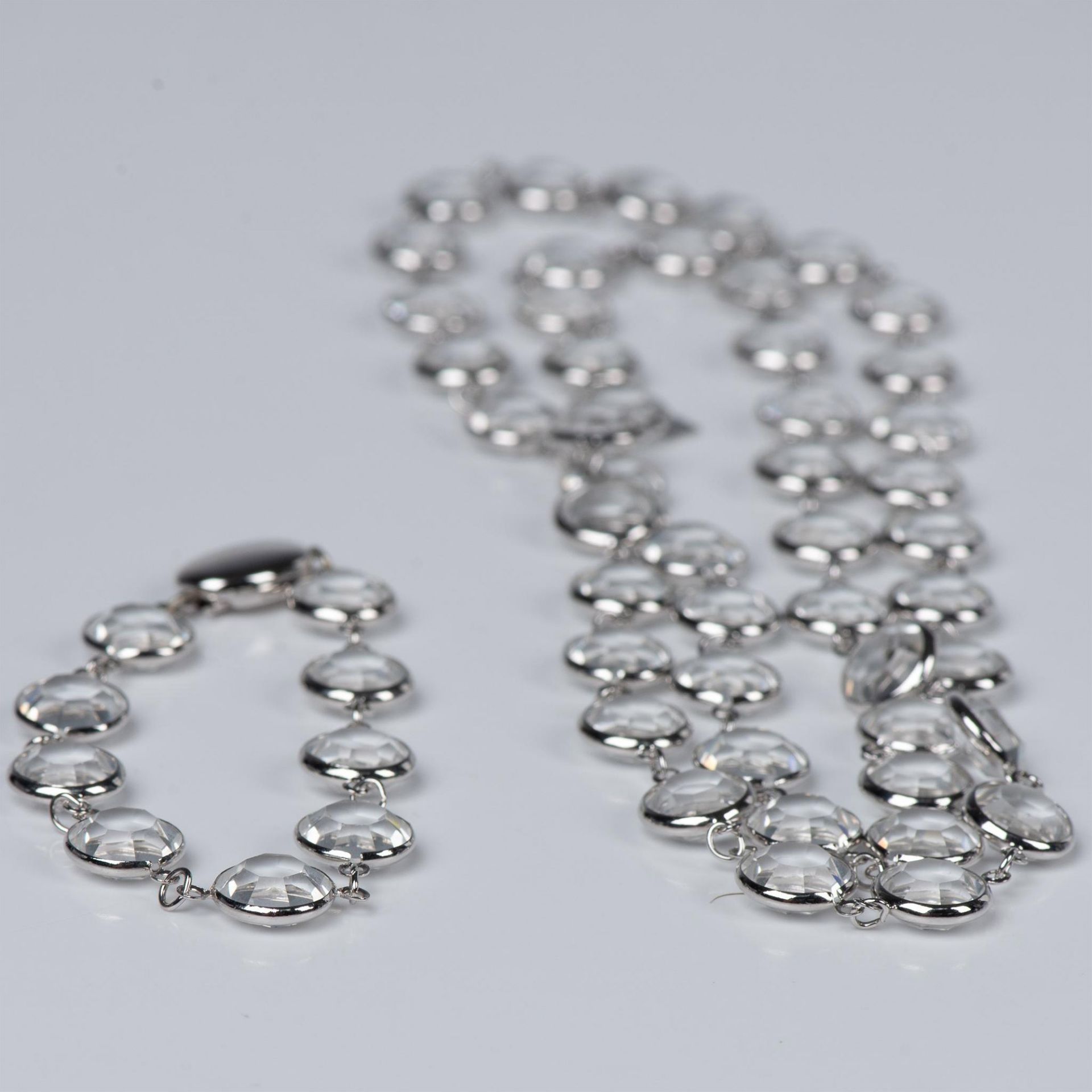 2pc Swarovski Crystal Bezel Necklace and Bracelet Set - Image 3 of 5