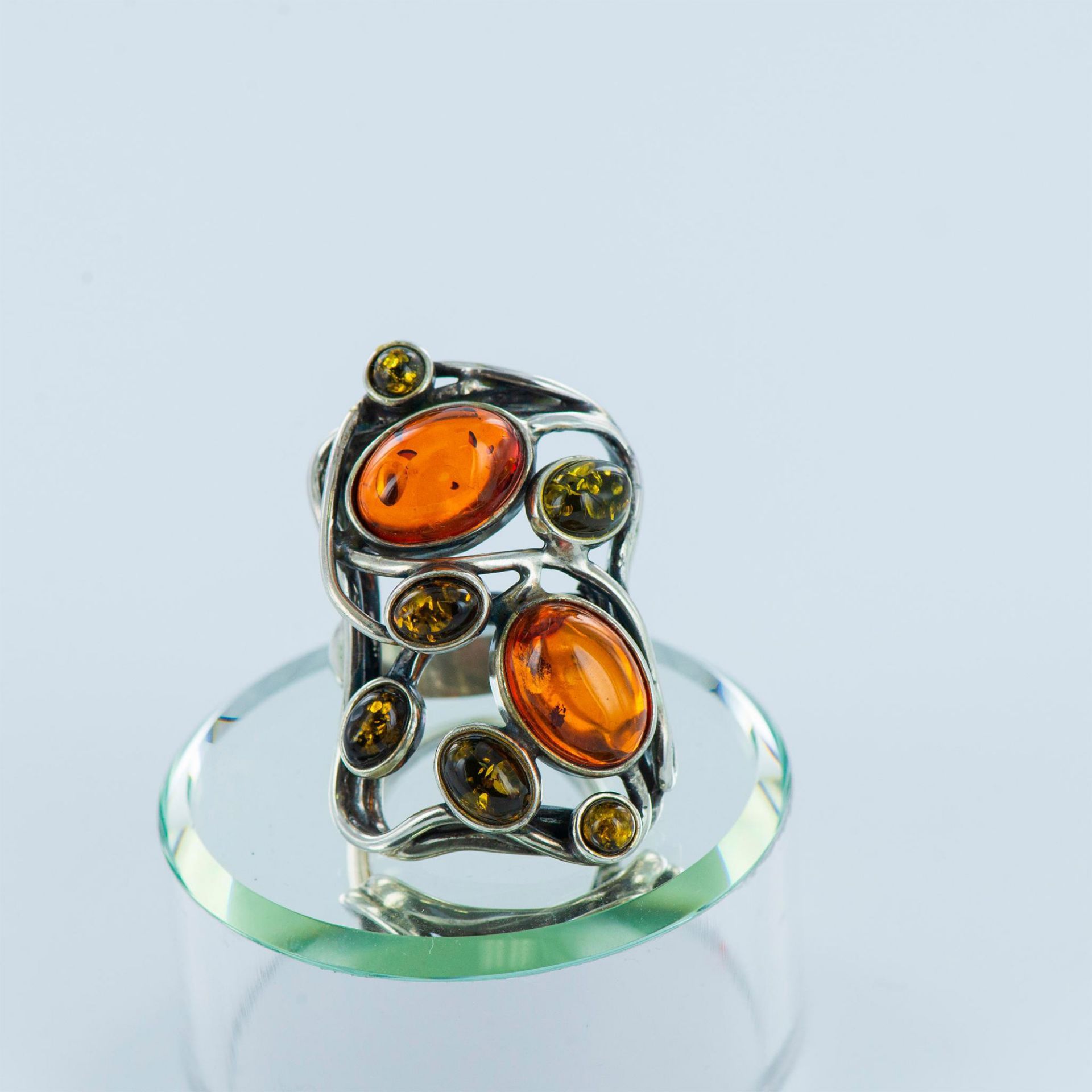 Sterling Silver and Honey Amber Ring - Bild 10 aus 10