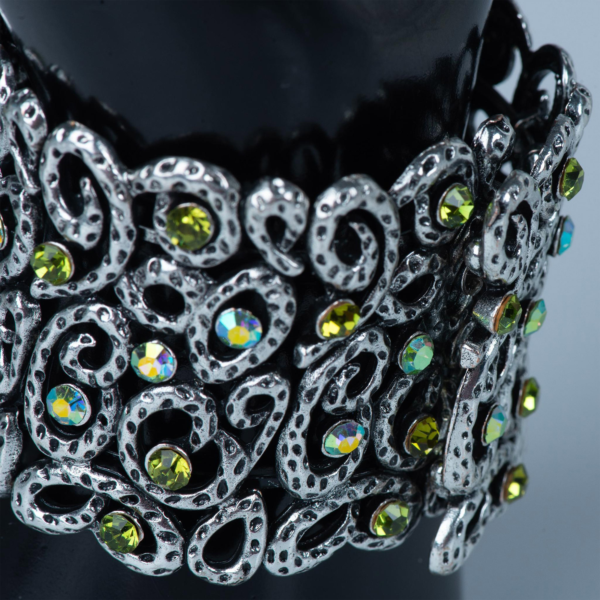 2pc Silver Tone Crystal Necklace & Rhinestone Cuff Bracelet - Image 3 of 6