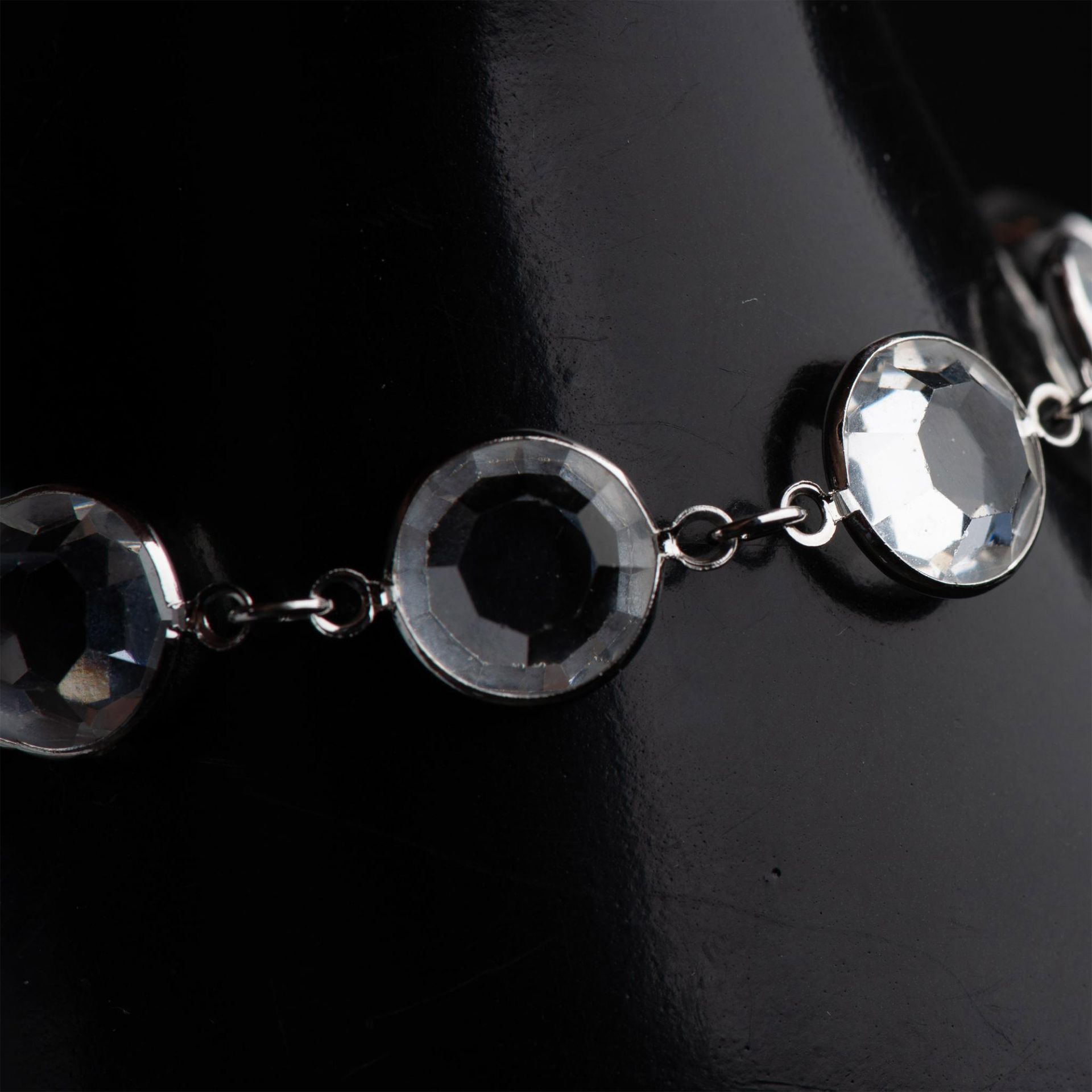 2pc Swarovski Crystal Bezel Necklace and Bracelet Set - Image 2 of 5