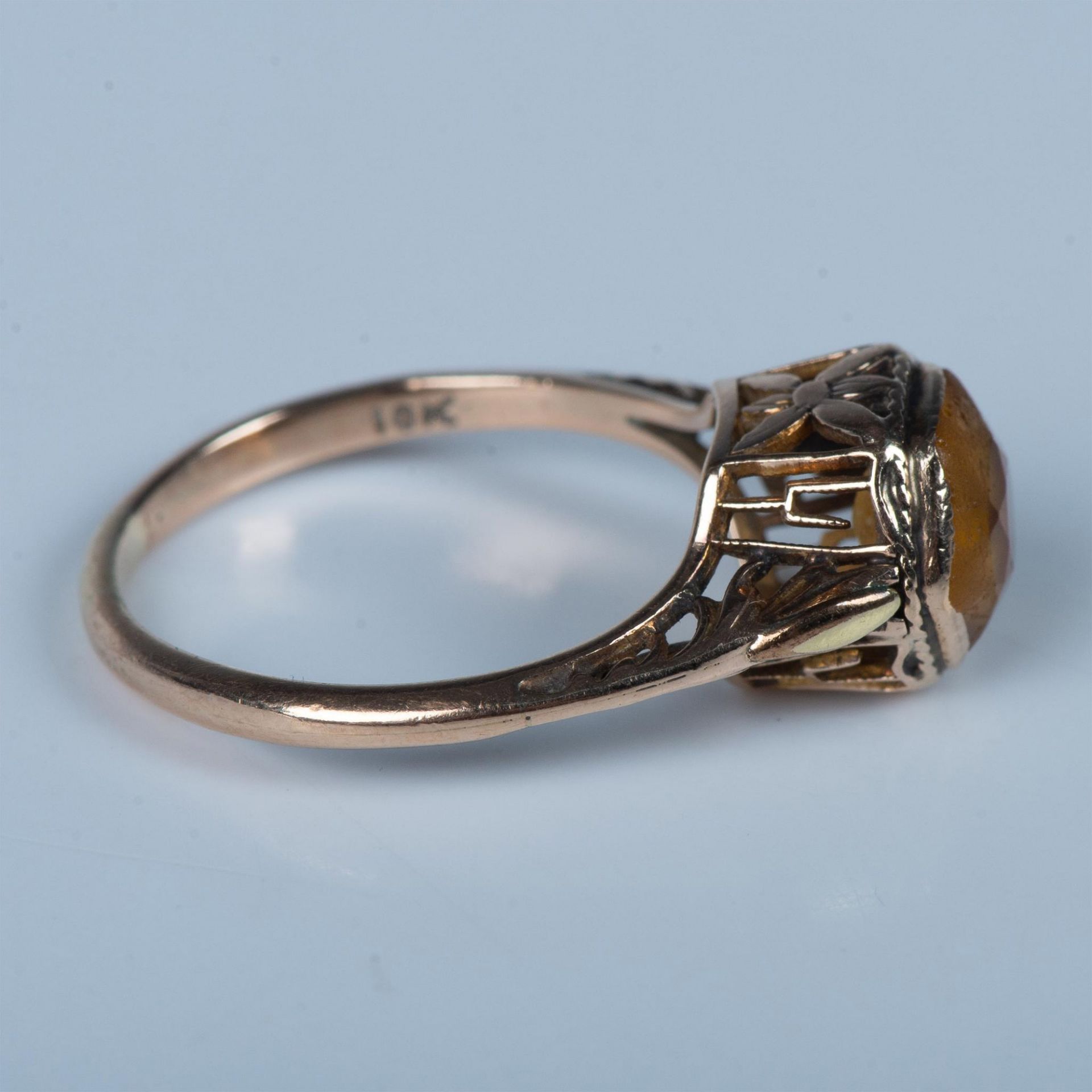 Vintage 10K Yellow Gold & Citrine Ring - Image 4 of 5