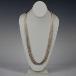 Fancy Multi-Strand Sterling Silver Bead Necklace