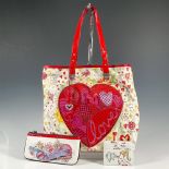 3pc Brighton Handbag, Wallet and Pouch, Love and Makeup