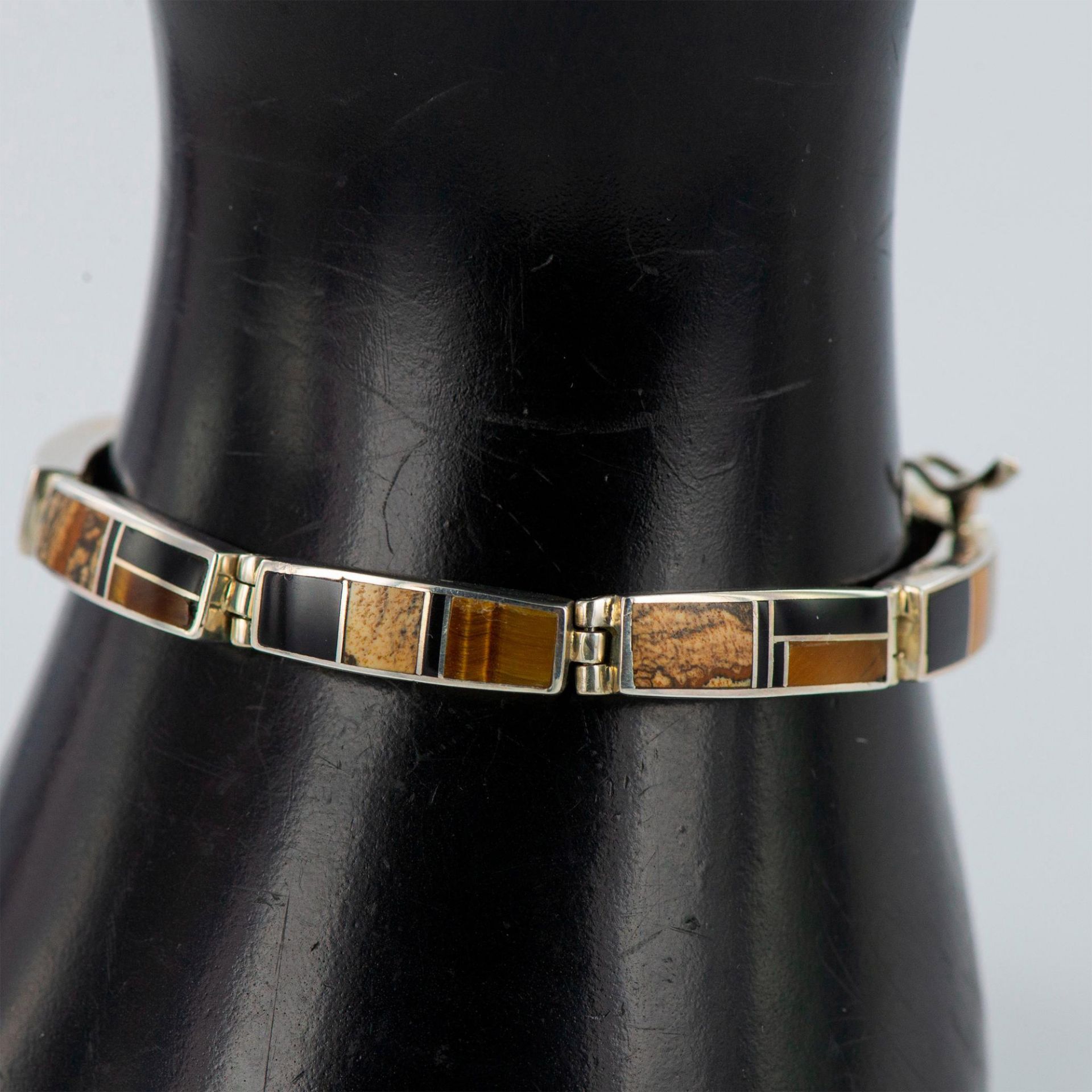 Native American Sterling Silver & Stone Bracelet & Ring Set - Image 4 of 9