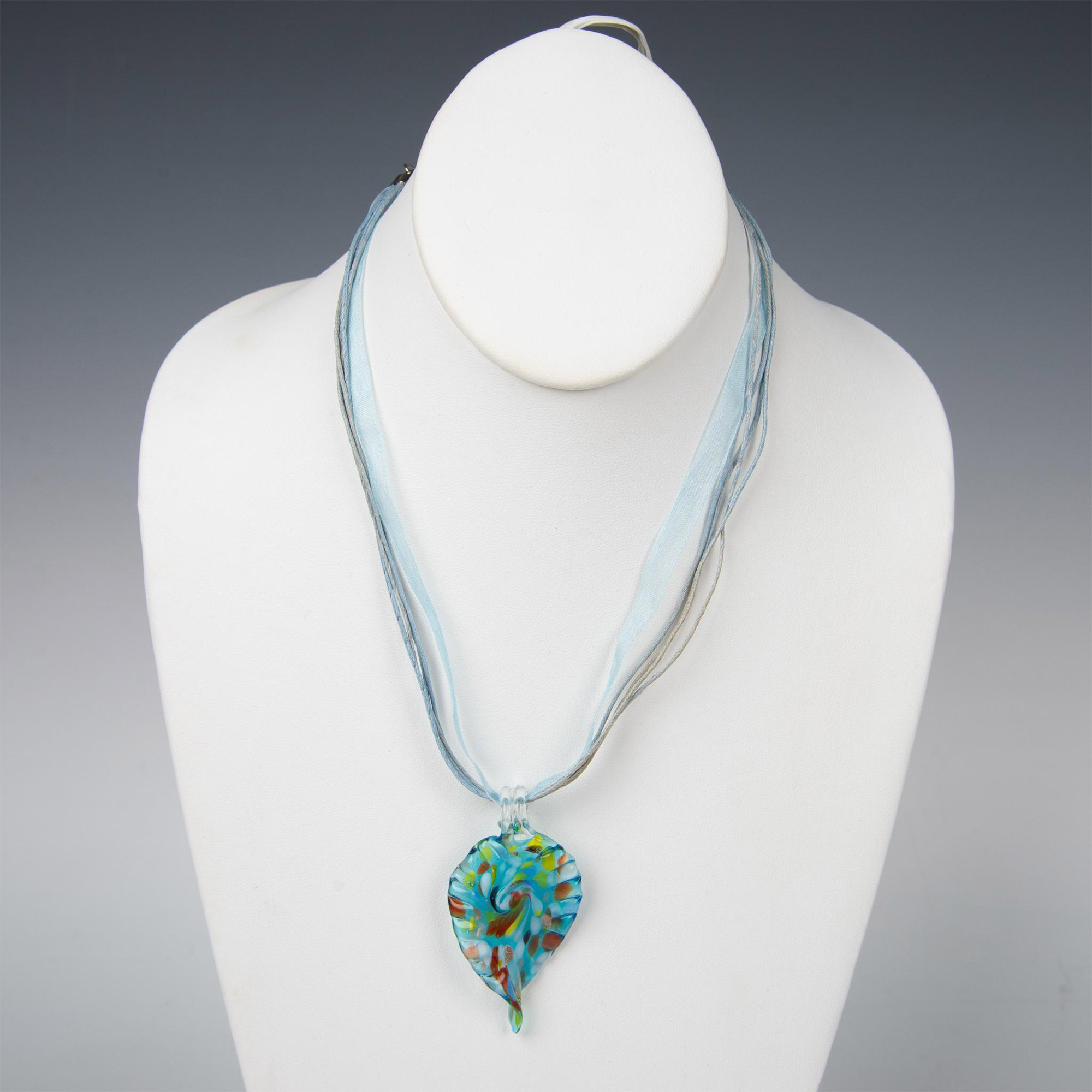 4pc Blown Glass Pendant Necklaces - Image 3 of 6