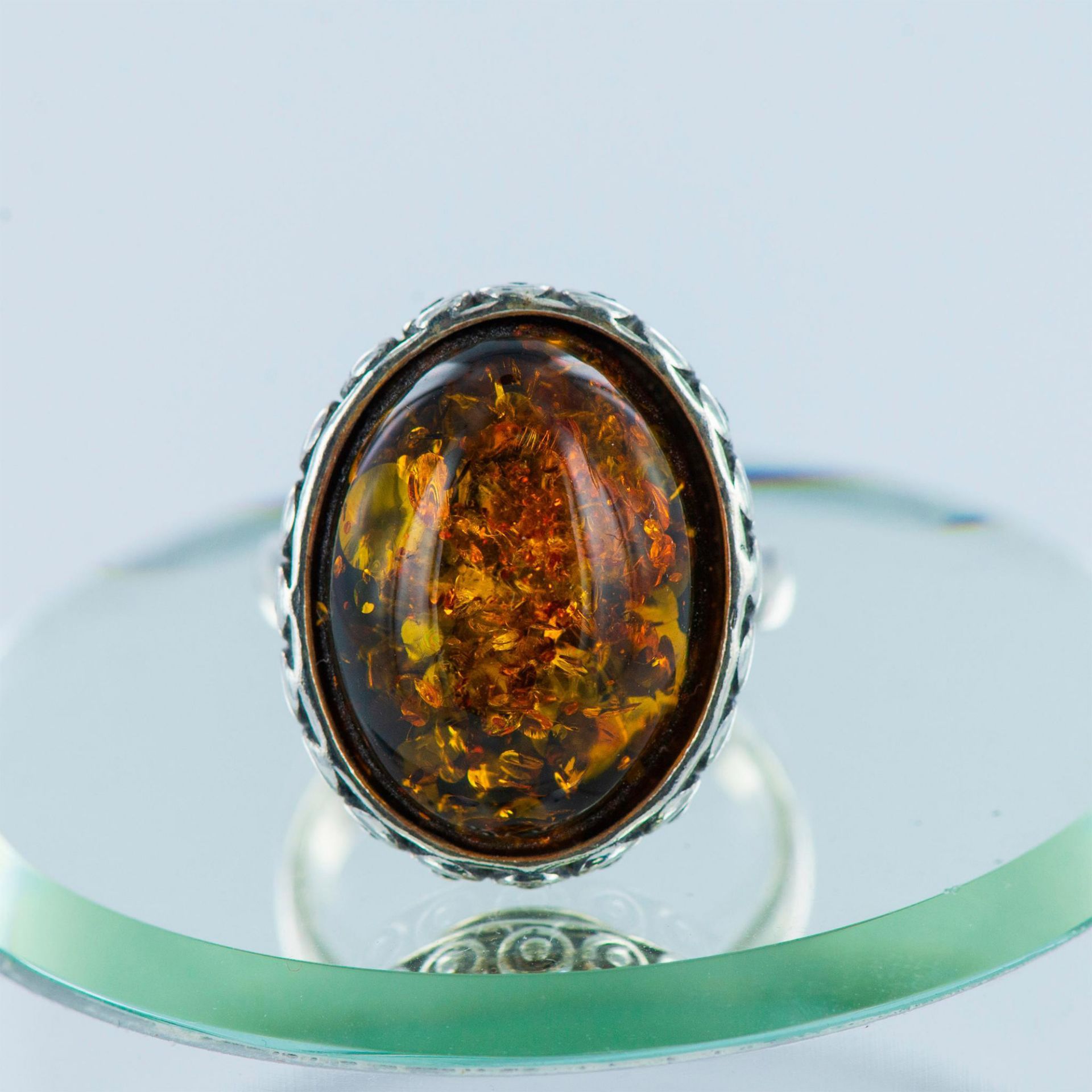 Sterling Silver and Amber Ring - Bild 8 aus 12