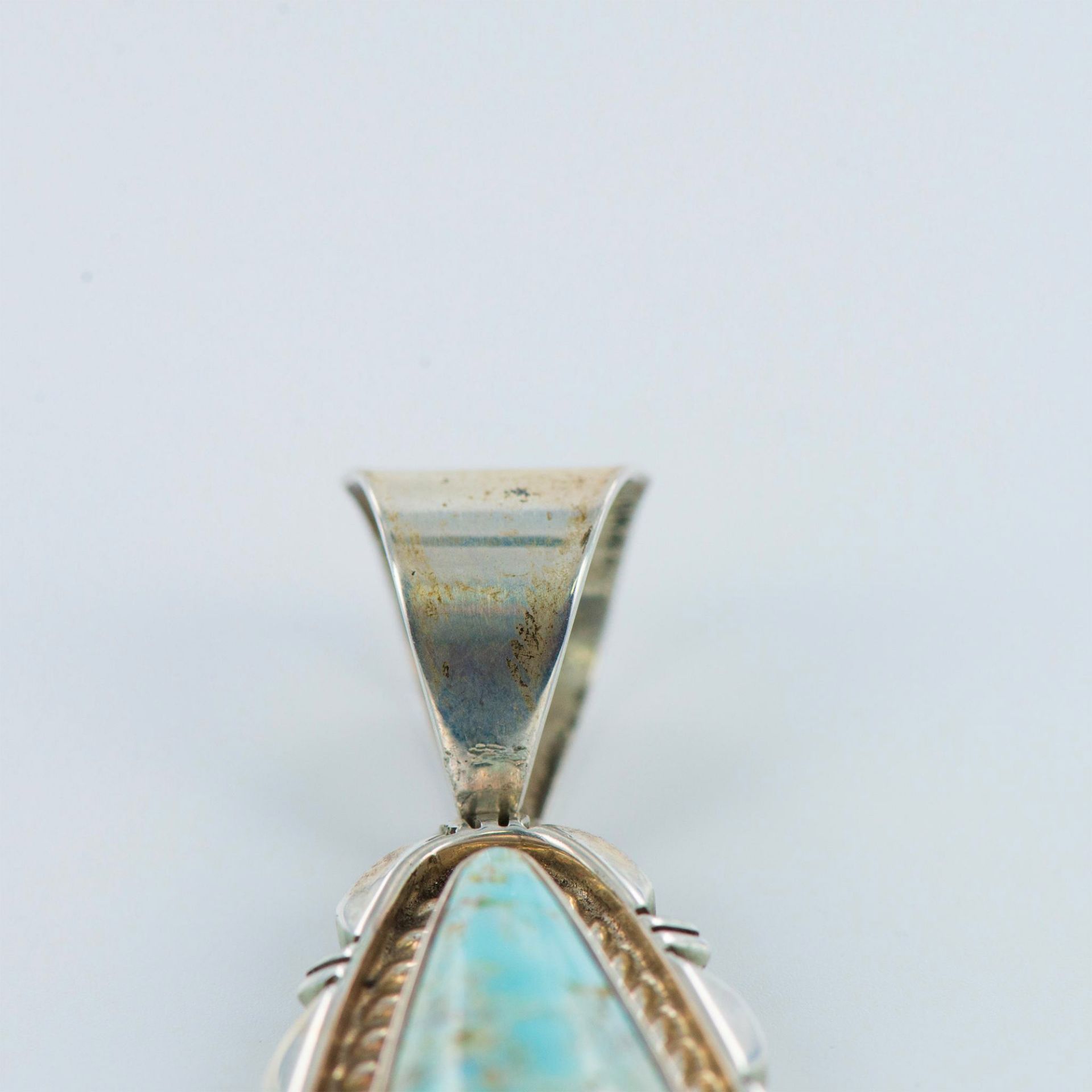 Richard Curley Sterling Silver and Turquoise Pendant - Bild 3 aus 6