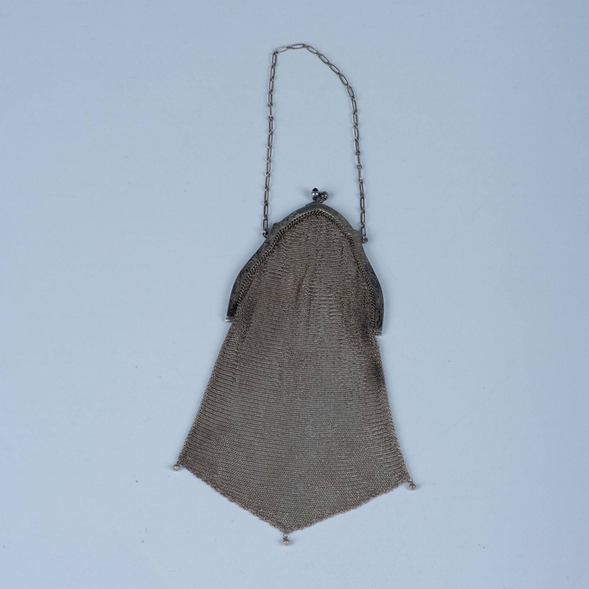 Whiting & Davis Sterling Silver Mesh Frame Bag - Image 2 of 8