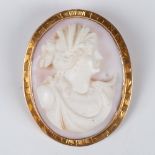 10K Gold Cameo Brooch-Pendant