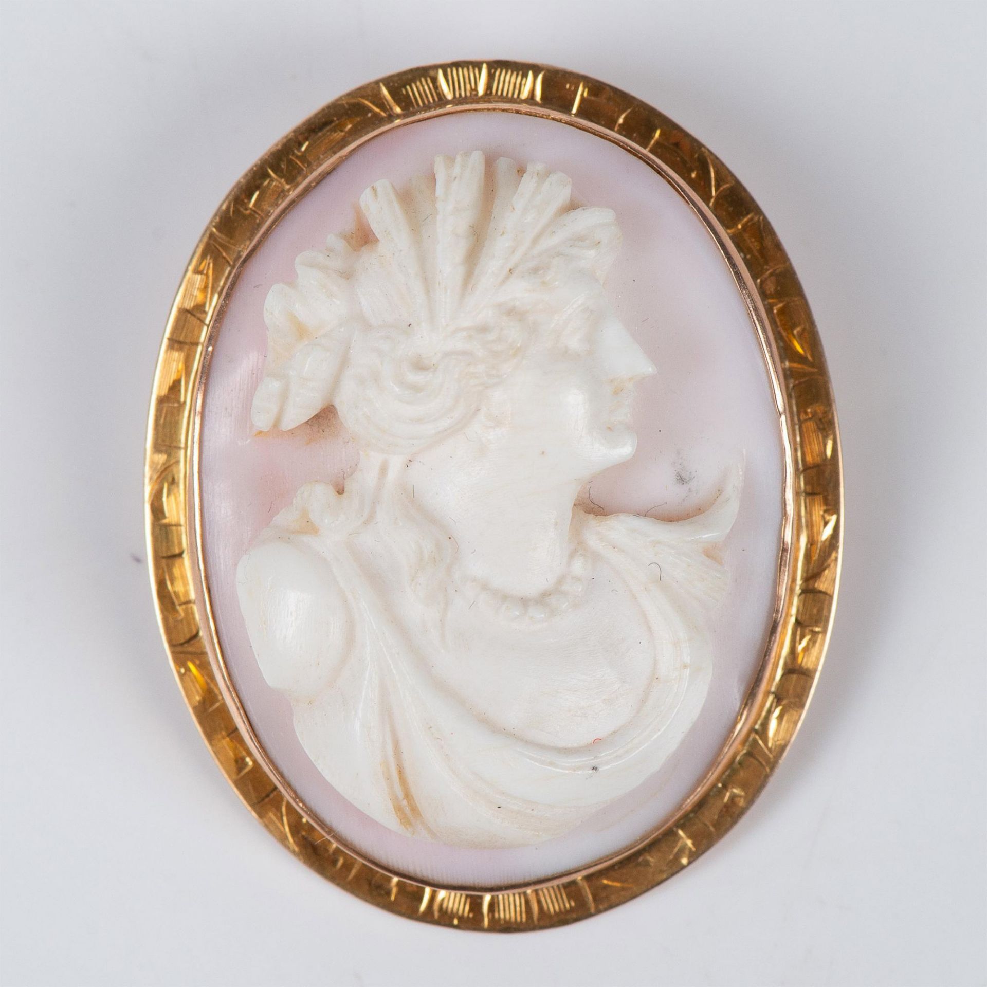 10K Gold Cameo Brooch-Pendant