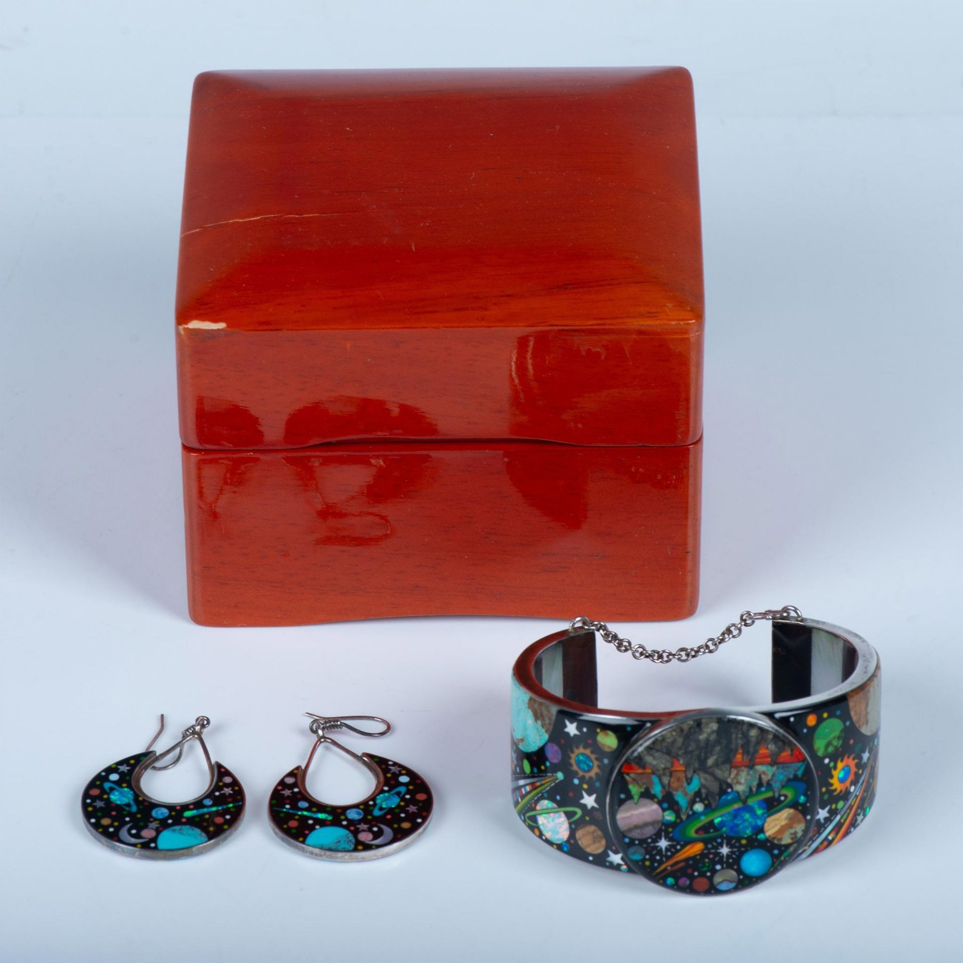 3pc Ronnie Ramil Cosmos Cuff Bracelet and Earring Set - Image 2 of 8