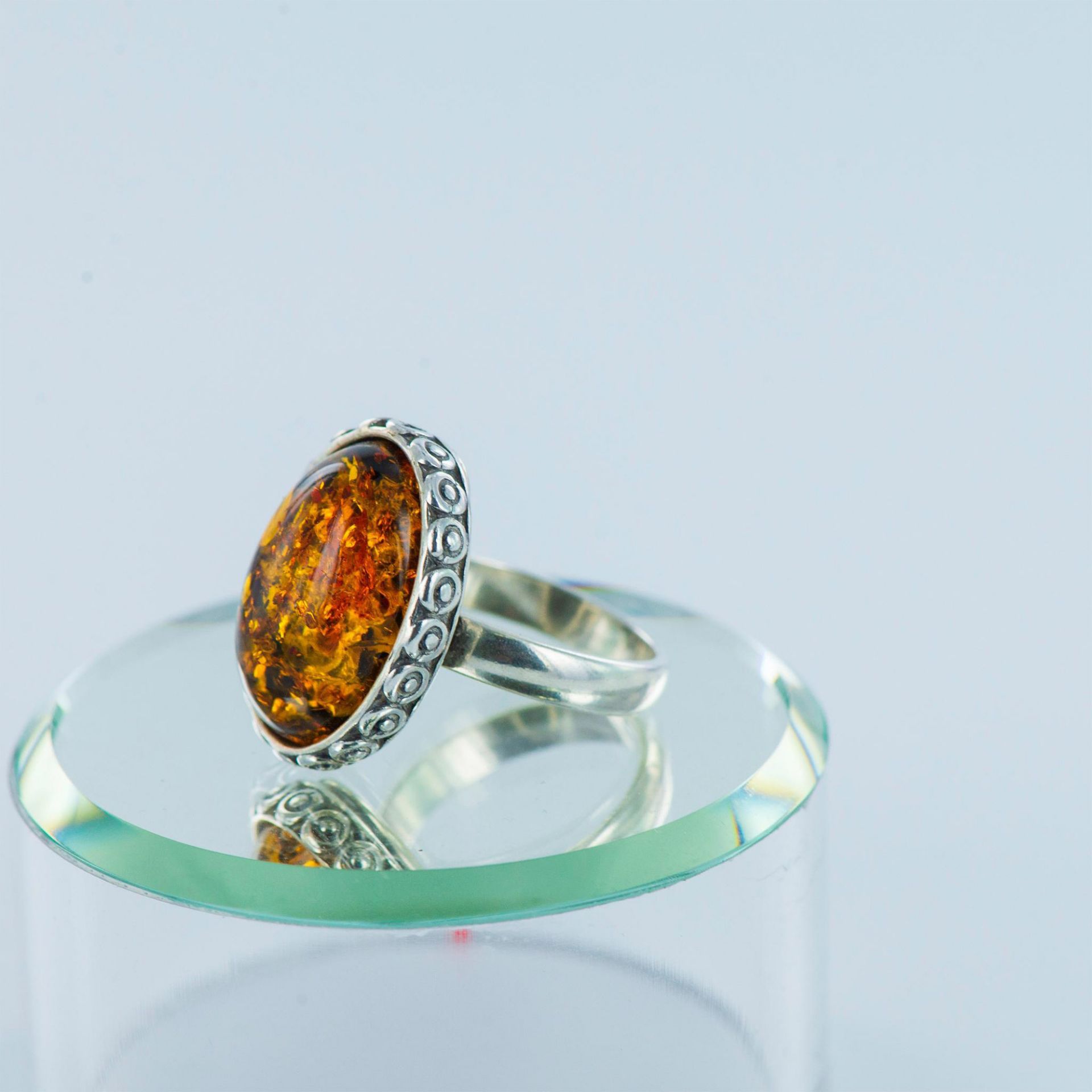 Sterling Silver and Amber Ring - Bild 10 aus 12