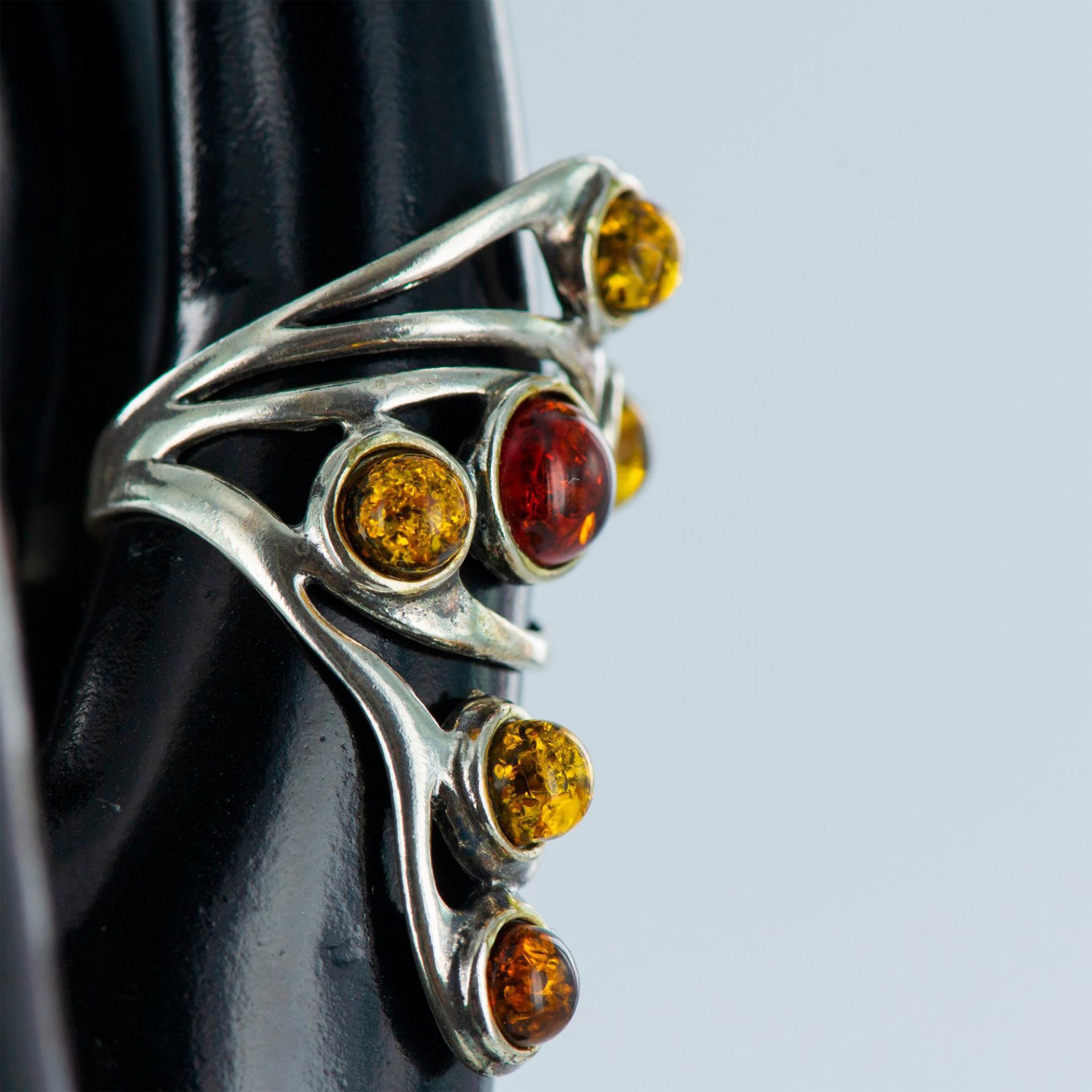 Sterling Silver and Amber Ring - Bild 3 aus 10